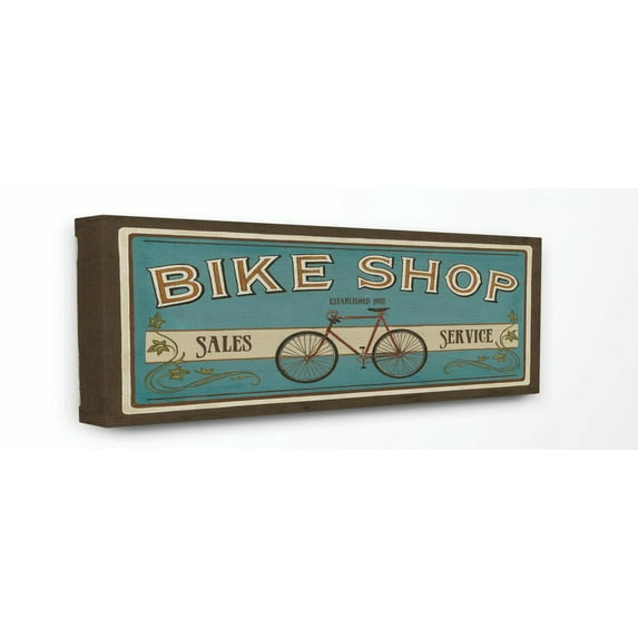 Stupell IndustriesBlue Bike Shop Store SignCanvas Wall Art by World Art Group