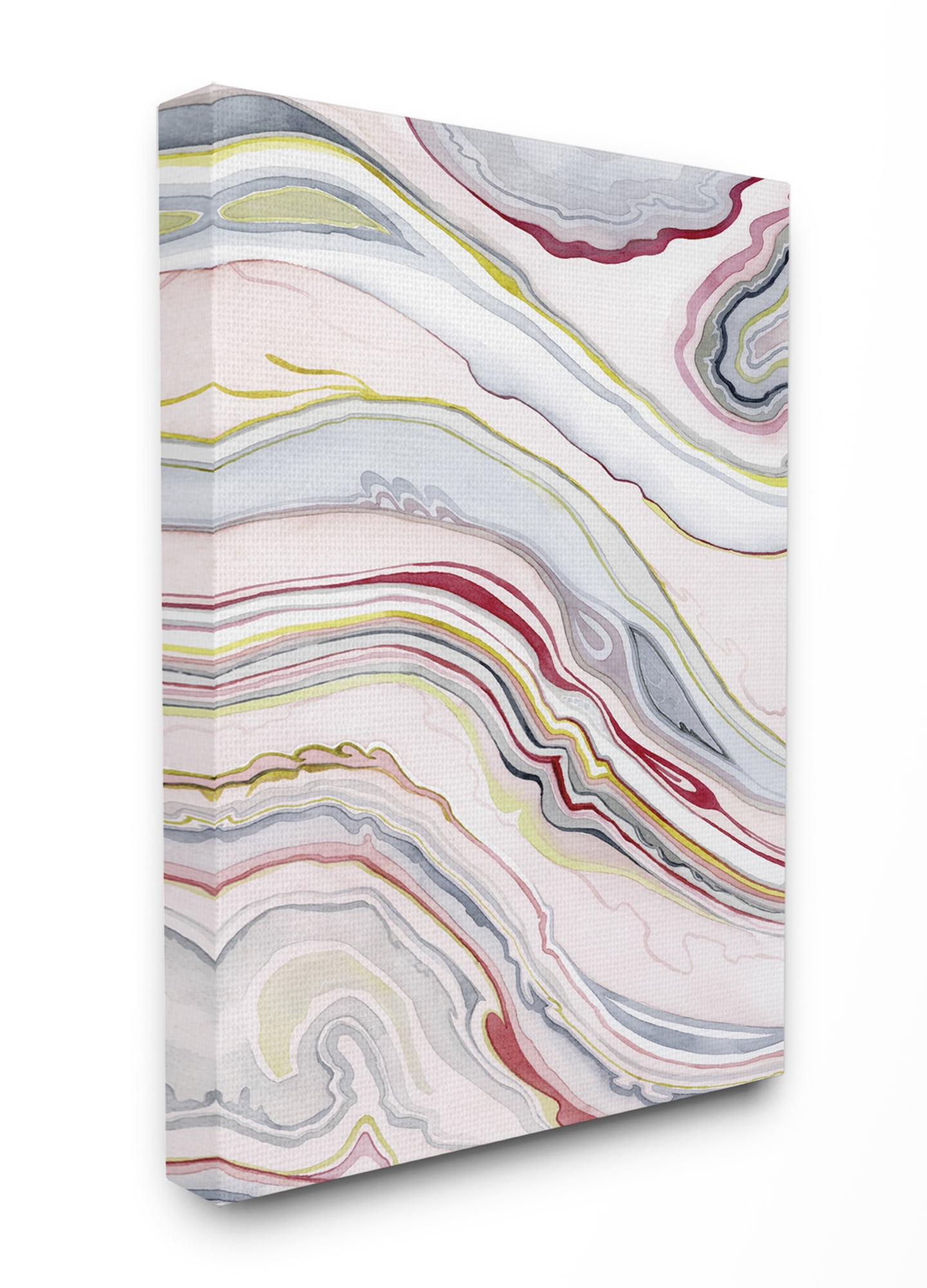 Stupell IndustriesBlue Pink Red Green Watercolor Marbling AbstractCanvas Wall Art by Grace Popp