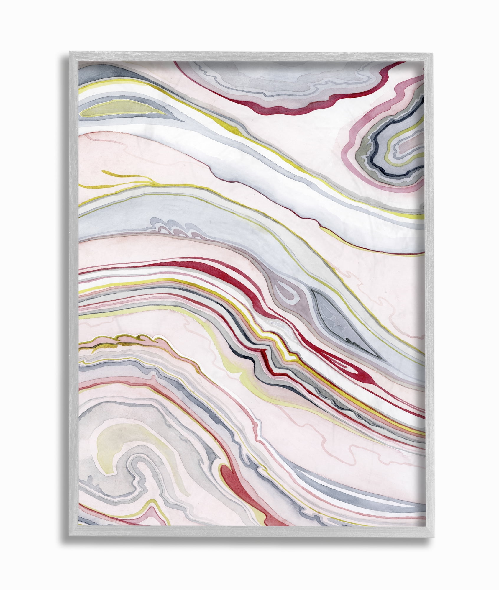 Stupell IndustriesBlue Pink Red Green Watercolor Marbling AbstractFramed Wall Art by Grace Popp