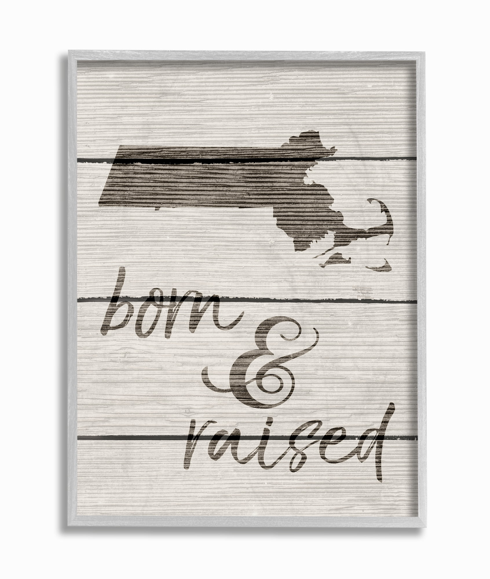 Stupell IndustriesBorn and Raised MassachusettsFramed Wall Art by Daphne Polselli
