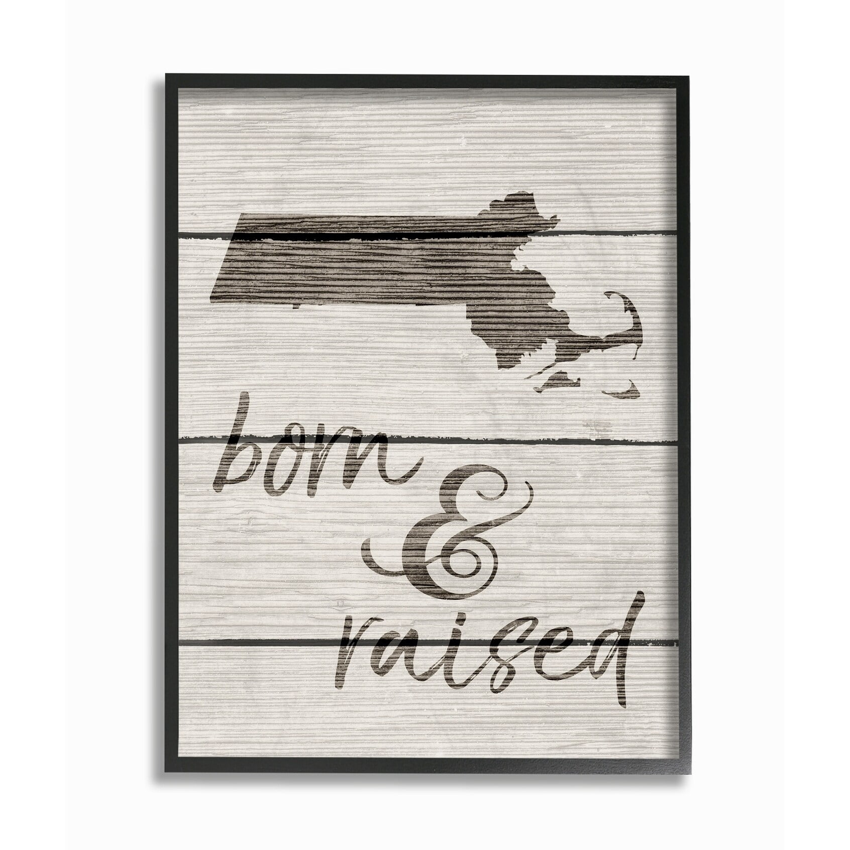 Stupell IndustriesBorn and Raised MassachusettsFramed Wall Art by Daphne Polselli
