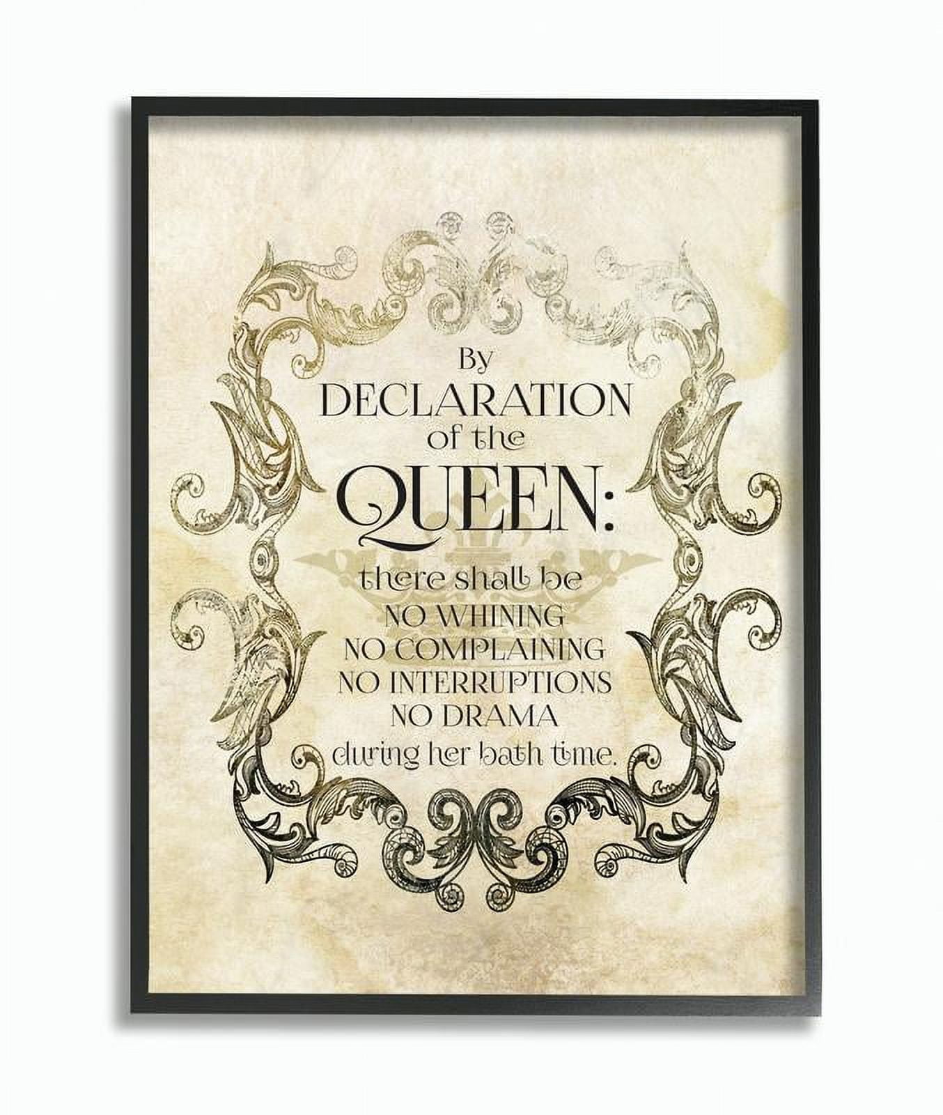 Stupell IndustriesBy Declaration Of The Queen Textual Bath Art Framed Wall Art by Melody Hogan