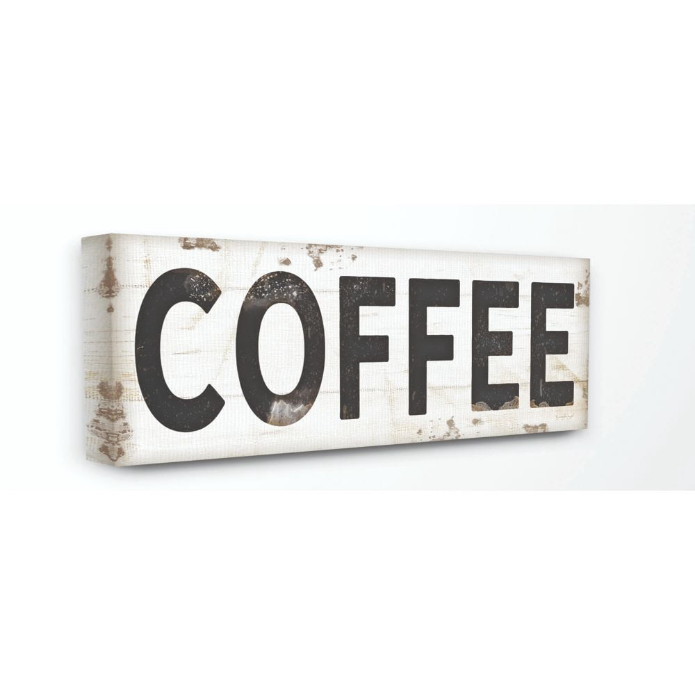 Stupell IndustriesCOFFEE Typography Vintage SignCanvas Wall Art by Jennifer Pugh