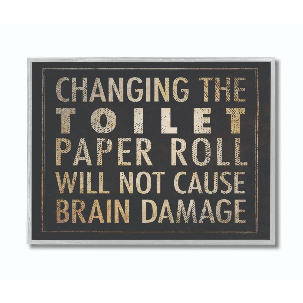 Stupell IndustriesChanging The Toilet Paper ' Black Bathroom Framed Wall Art by Stephanie Workman Marrott