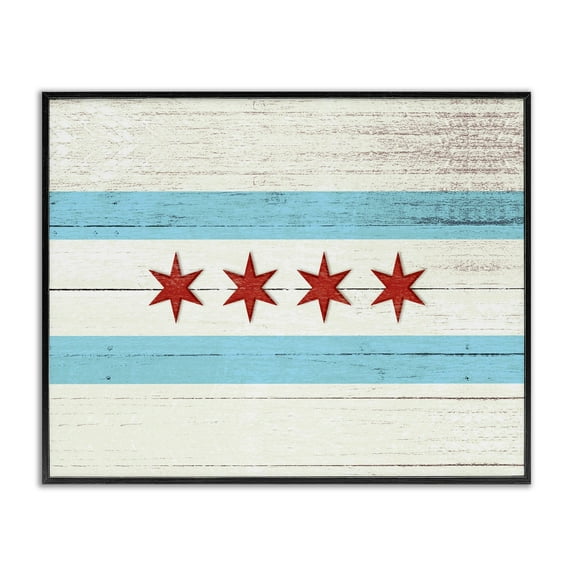 Stupell IndustriesChicago Flag Distressed Wood Look Framed Wall Art by Daphne Polselli