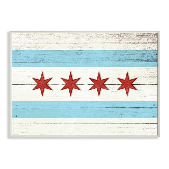 Stupell IndustriesChicago Flag Distressed Wood Look Wall Plaqueby Daphne Polselli