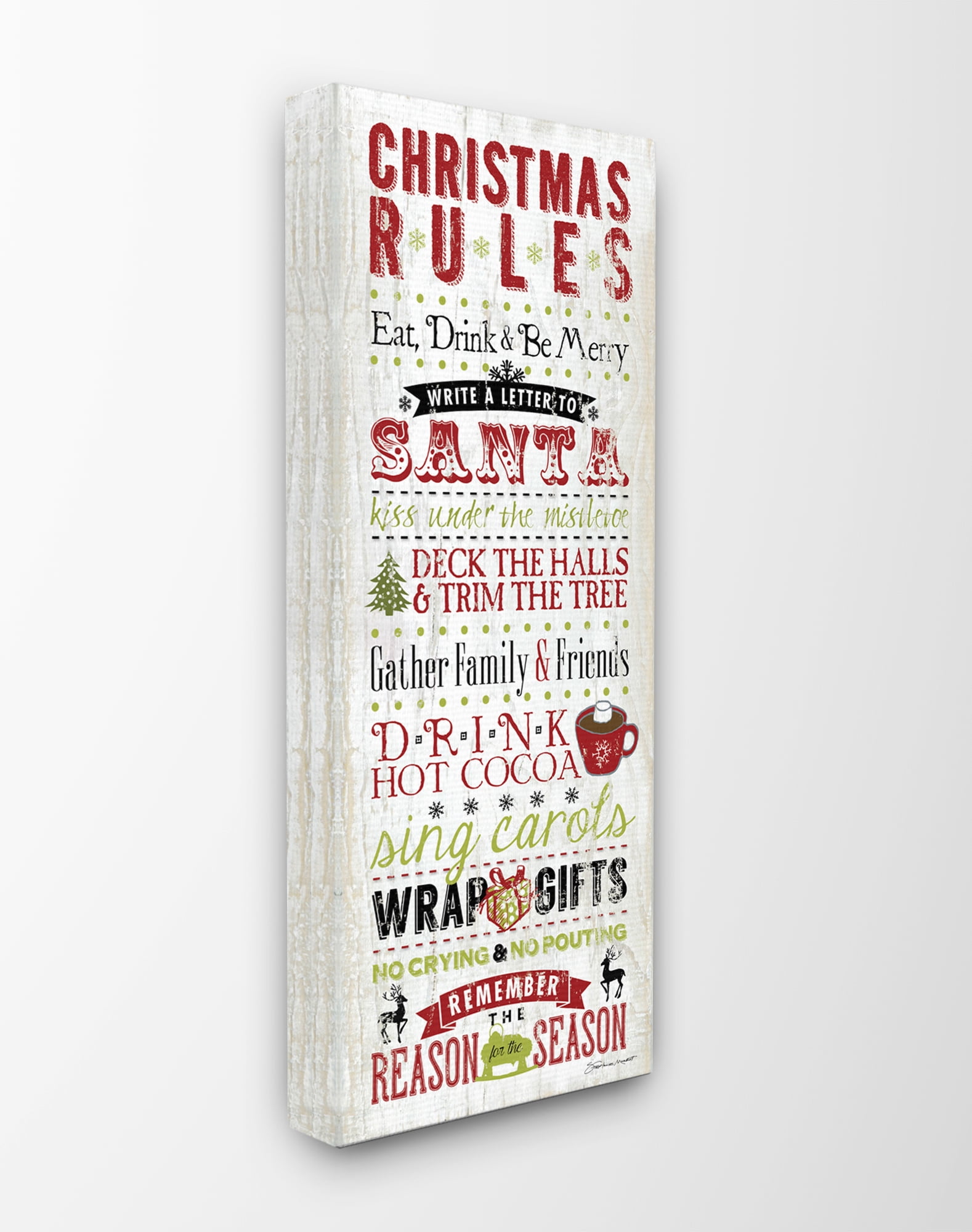 Stupell IndustriesChristmas Rules TypographyCanvas Wall Art by Stephanie Workman Marrott