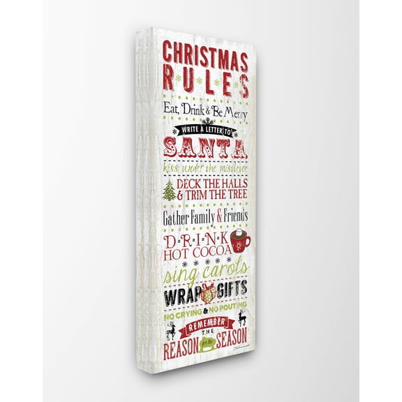 Stupell IndustriesChristmas Rules TypographyCanvas Wall Art by Stephanie Workman Marrott