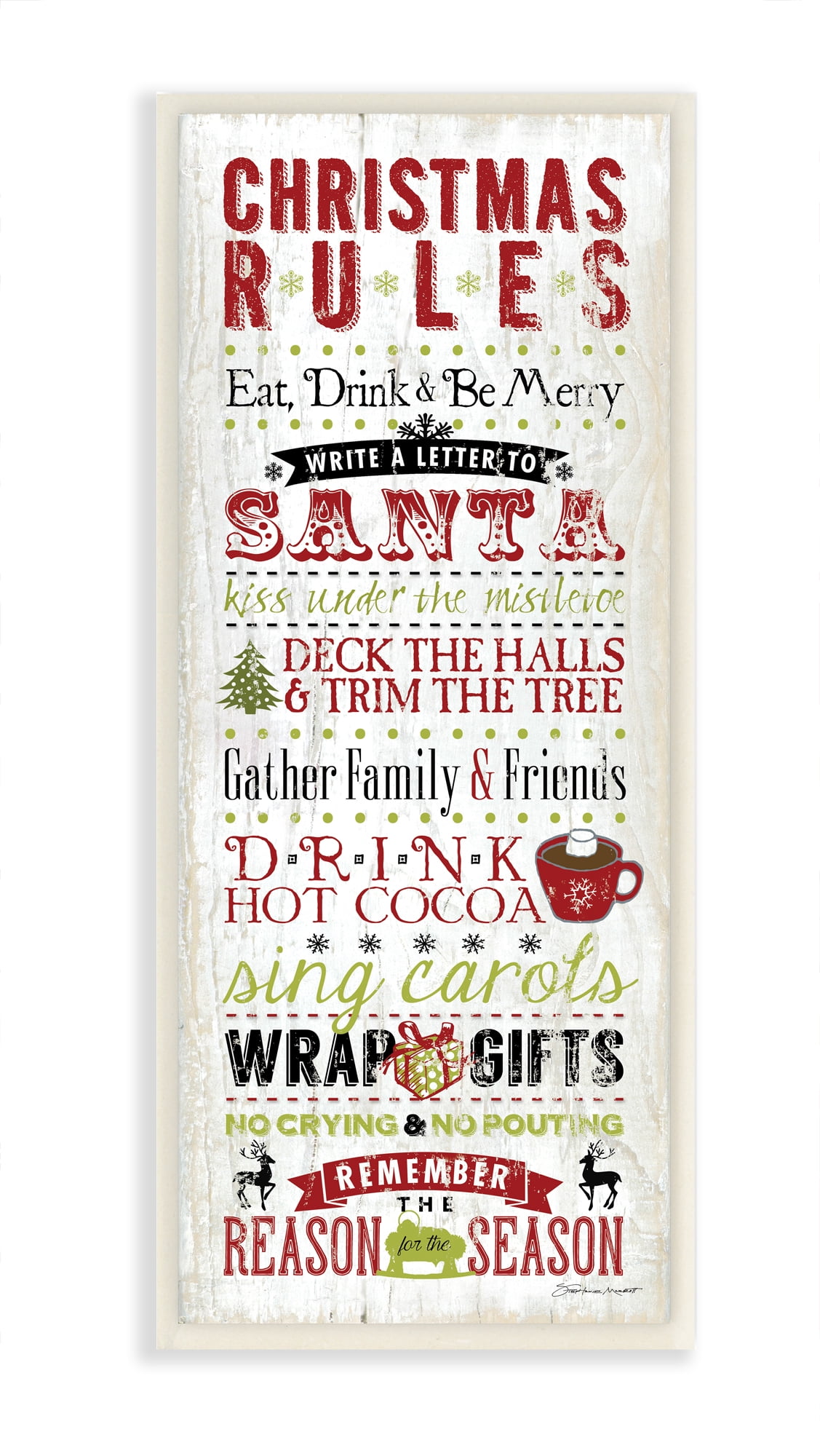 Stupell IndustriesChristmas Rules TypographyWall Plaqueby Stephanie Workman Marrott