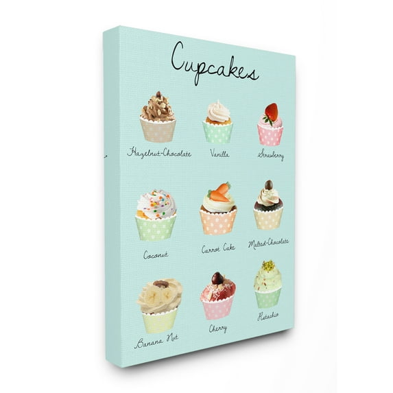 Stupell IndustriesCupcakes Textual Kitchen Canvas Wall Art by Claudia Schoen