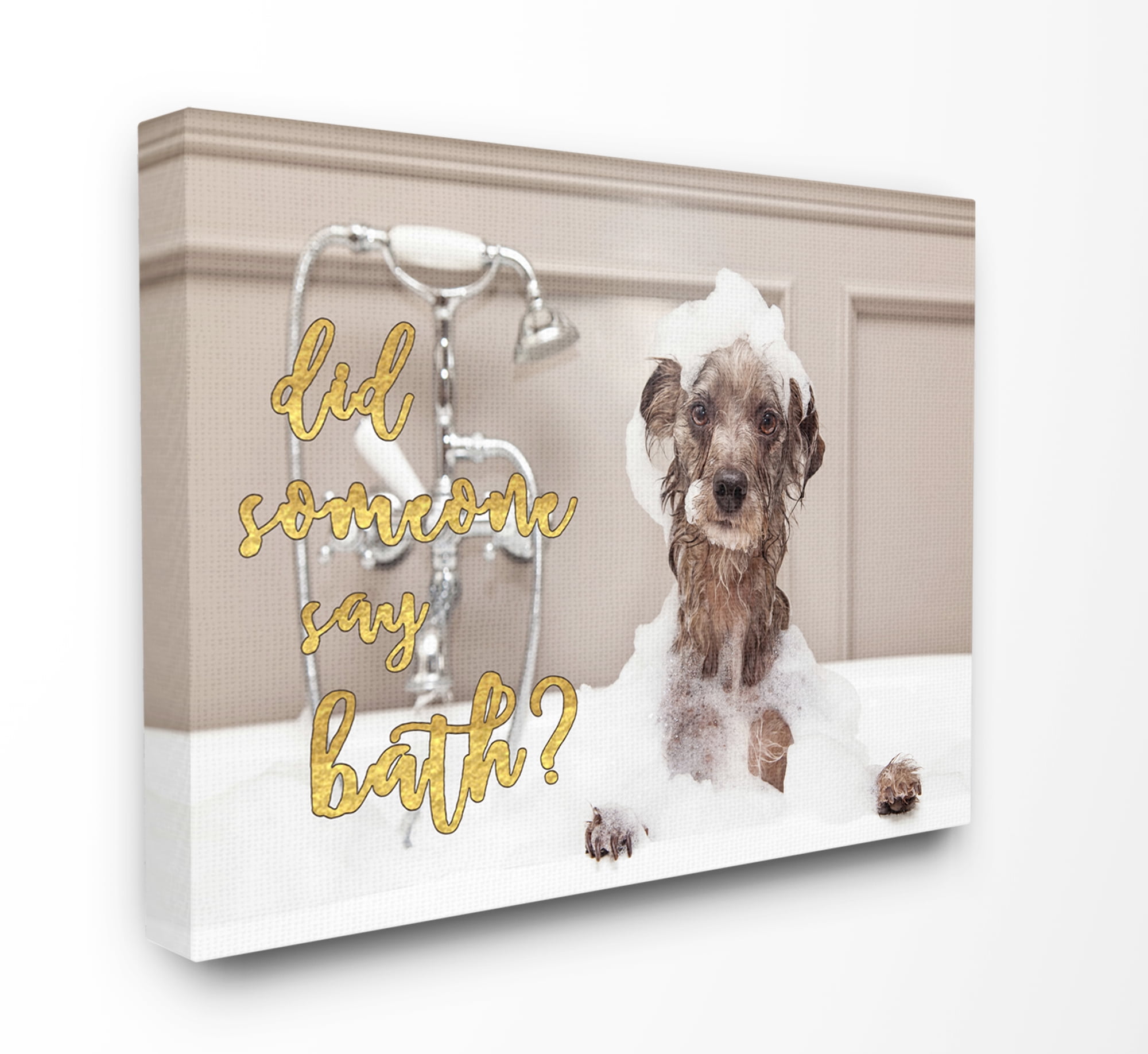 Stupell IndustriesDid Someone Say Bath? Bubble Bath DogCanvas Wall Art by Daphne Poselli