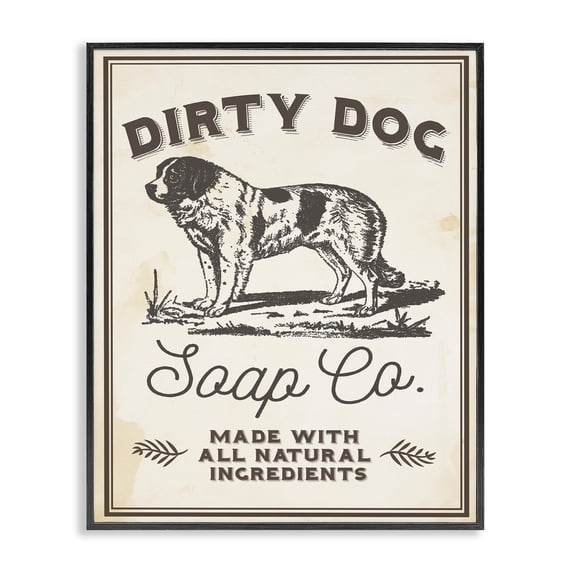 Stupell IndustriesDirty Dog Soap Co Vintage SignFramed Wall Art by Daphne Polselli