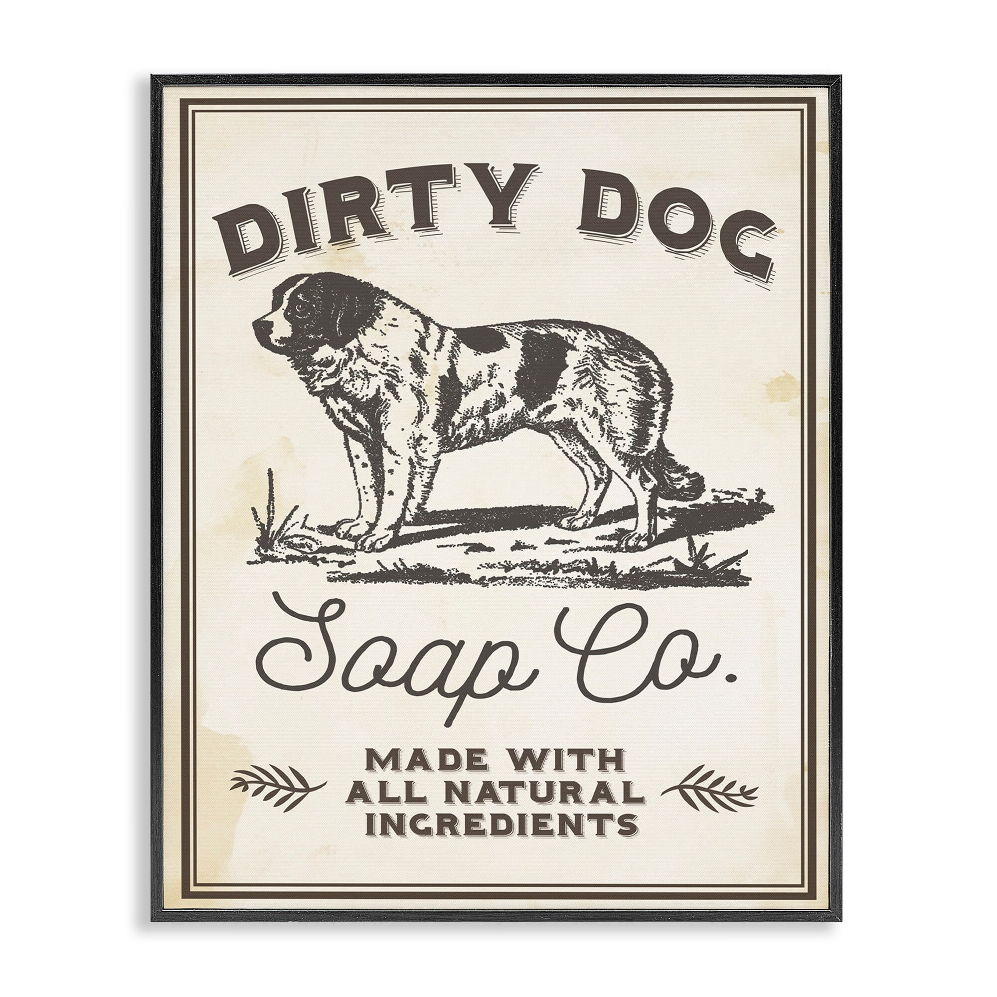 Stupell IndustriesDirty Dog Soap Co Vintage SignFramed Wall Art by Daphne Polselli