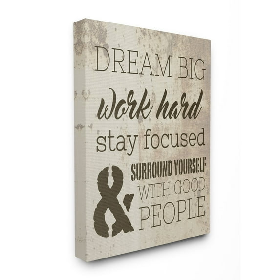 Stupell IndustriesDream Big Work HardCanvas Wall Art by Daphne Polselli