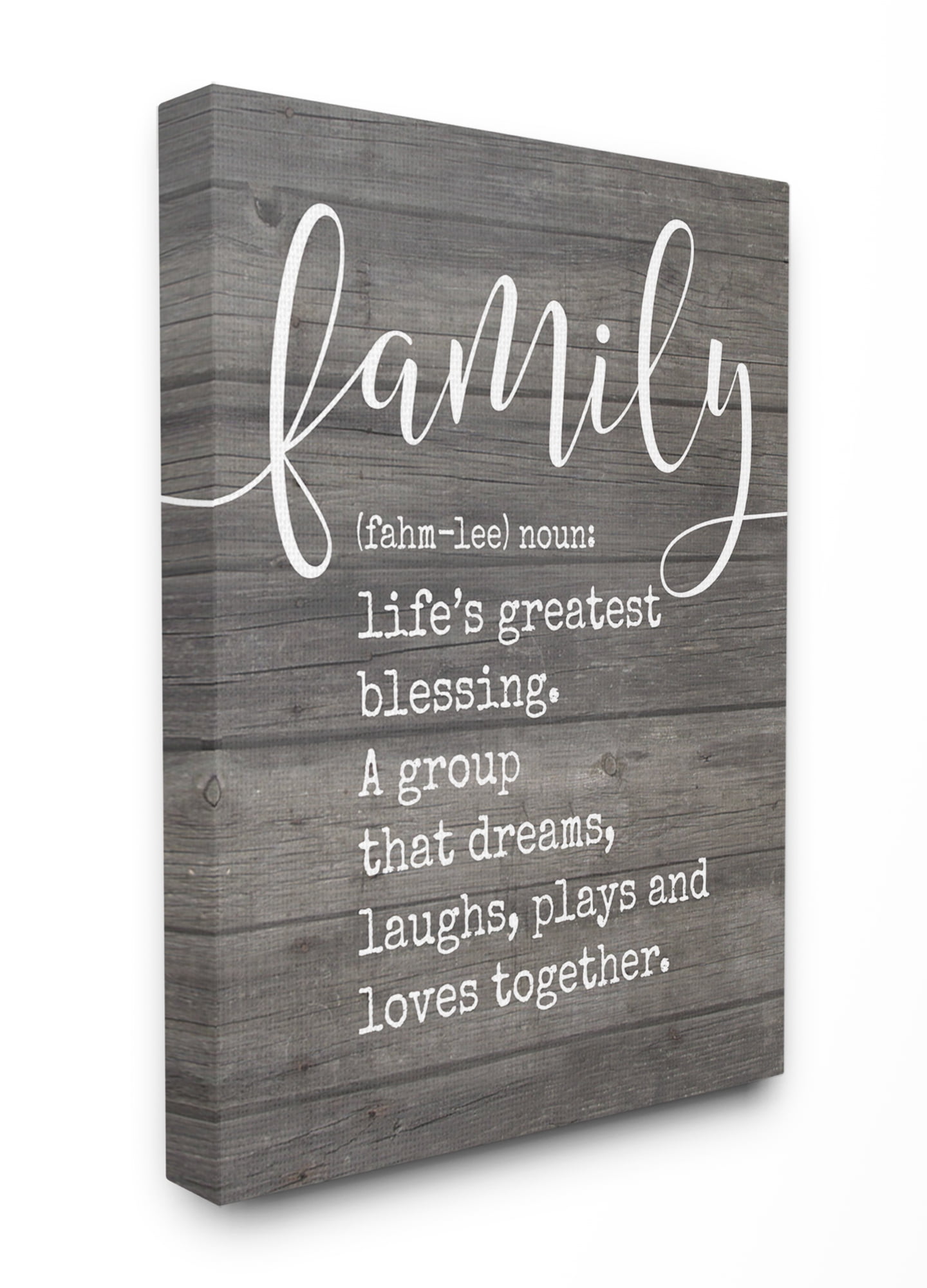 Stupell IndustriesFamily Definition PlankedCanvas Wall Art by Lettered and Lined