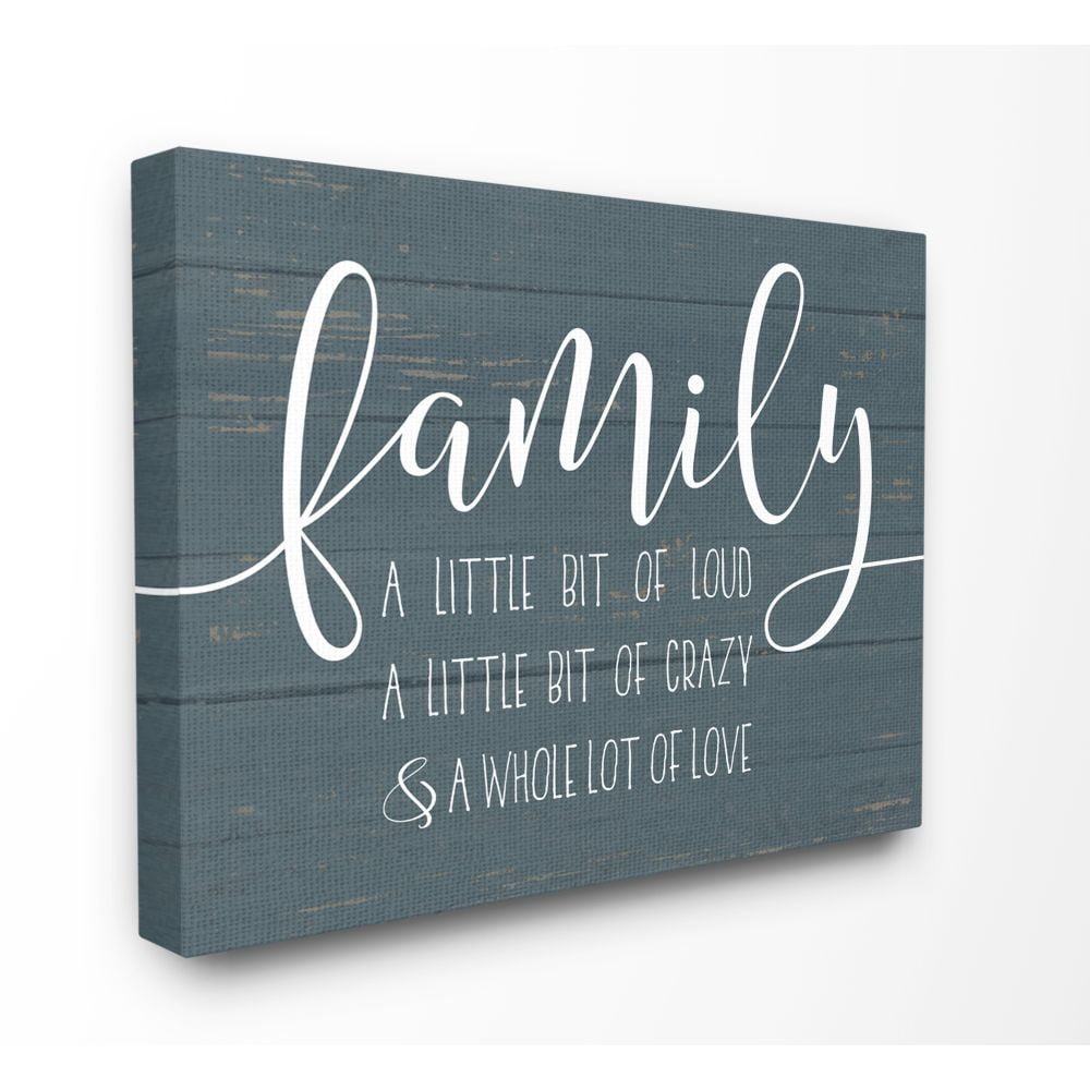 Family Quote Blue Canvas Wall Art 36" x 48"