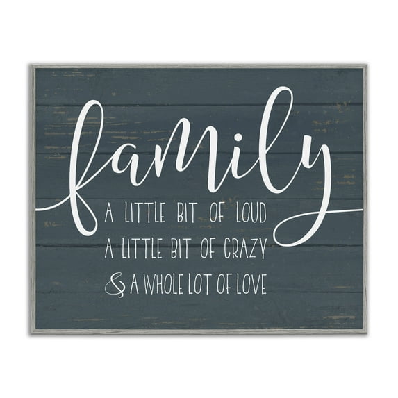 Stupell IndustriesFamily Loud Crazy LoveFramed Wall Art by Lettered and Lined