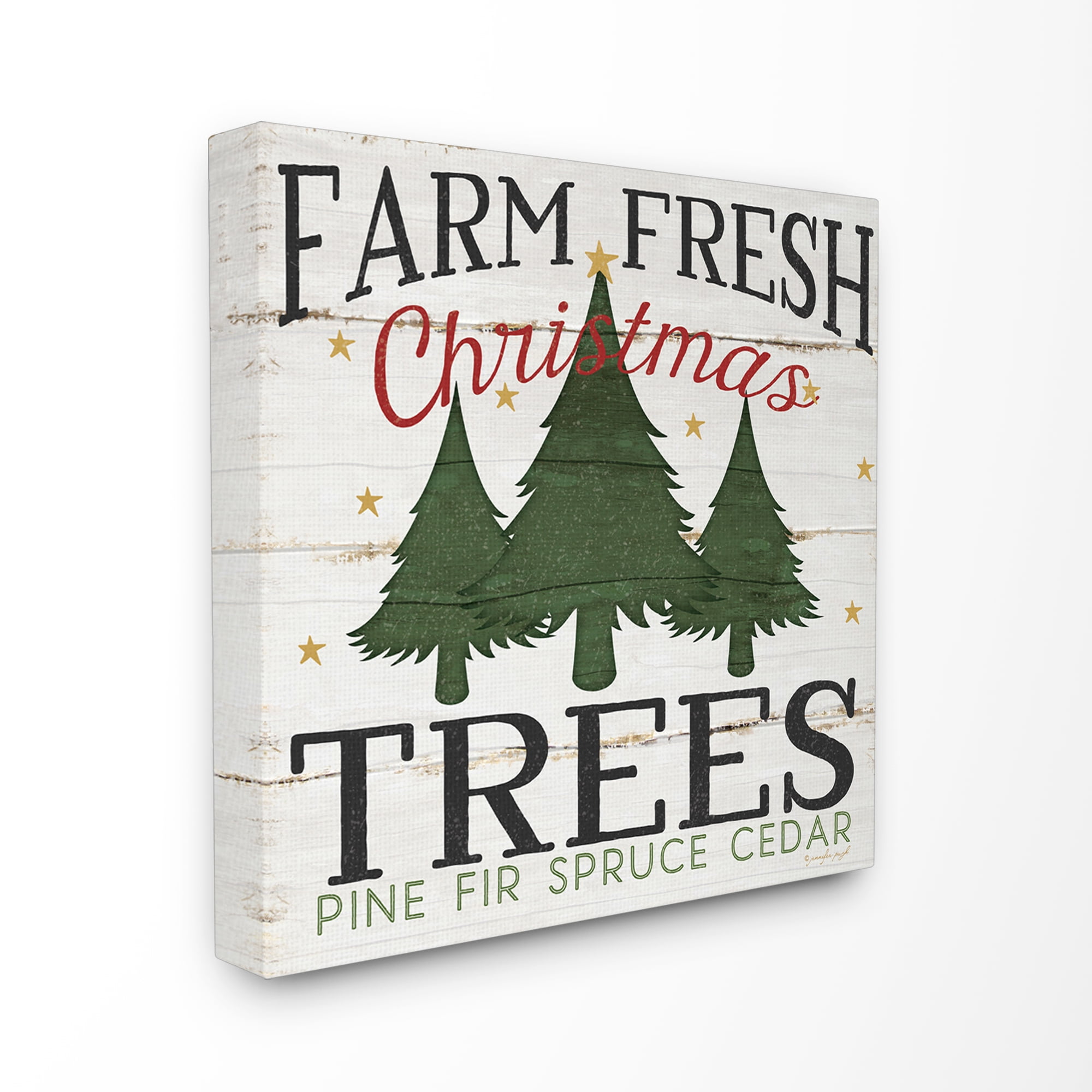 Stupell IndustriesFarm Fresh Christmas TreesCanvas Wall Art by Jennifer Pugh