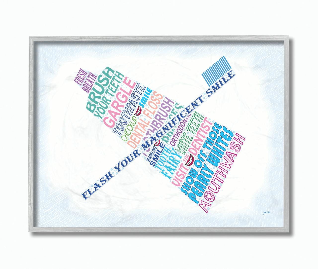 Stupell IndustriesFlash Your Smile Typography BathroomFramed Wall Art by Janet White