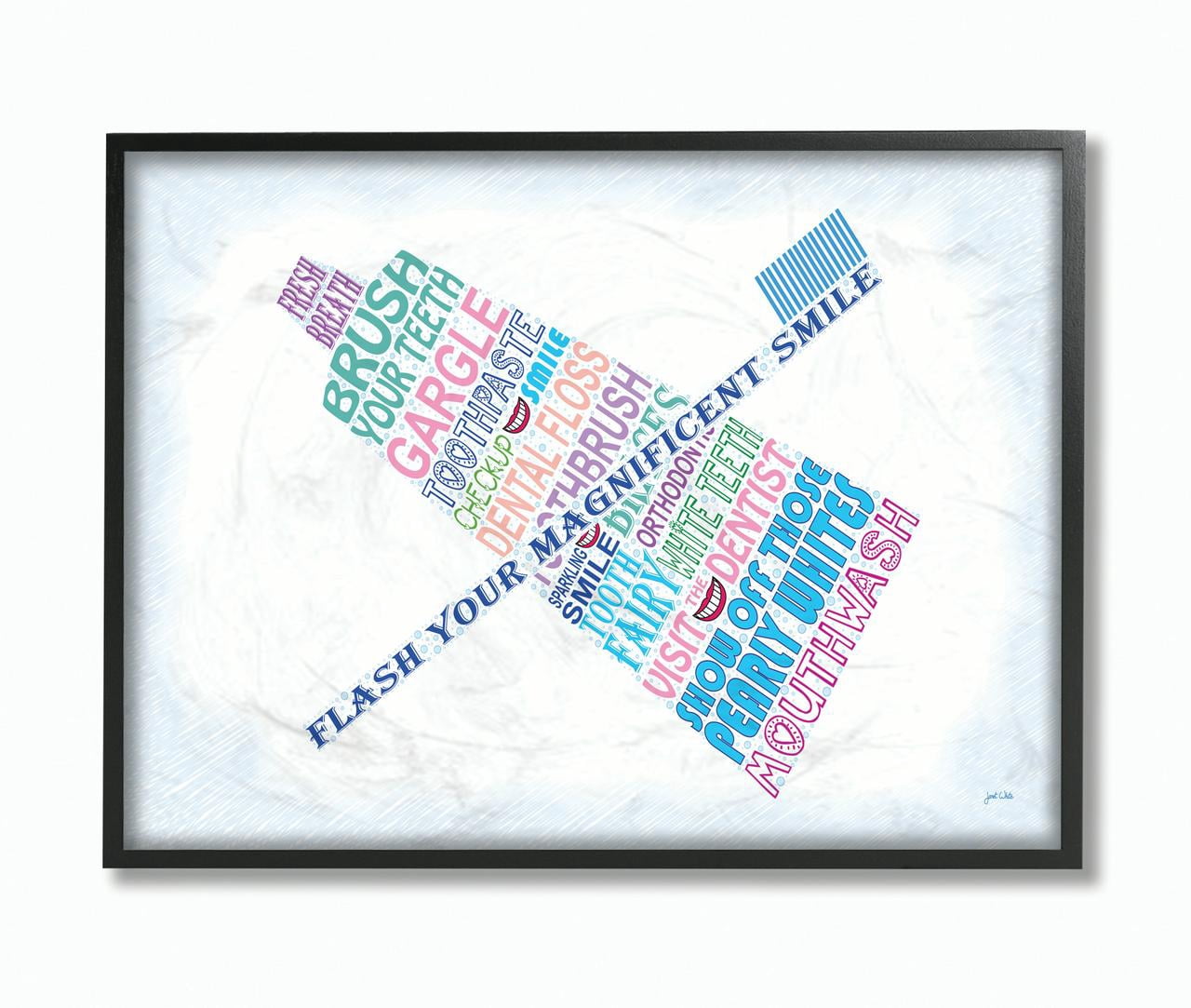 Stupell IndustriesFlash Your Smile Typography BathroomFramed Wall Art by Janet White