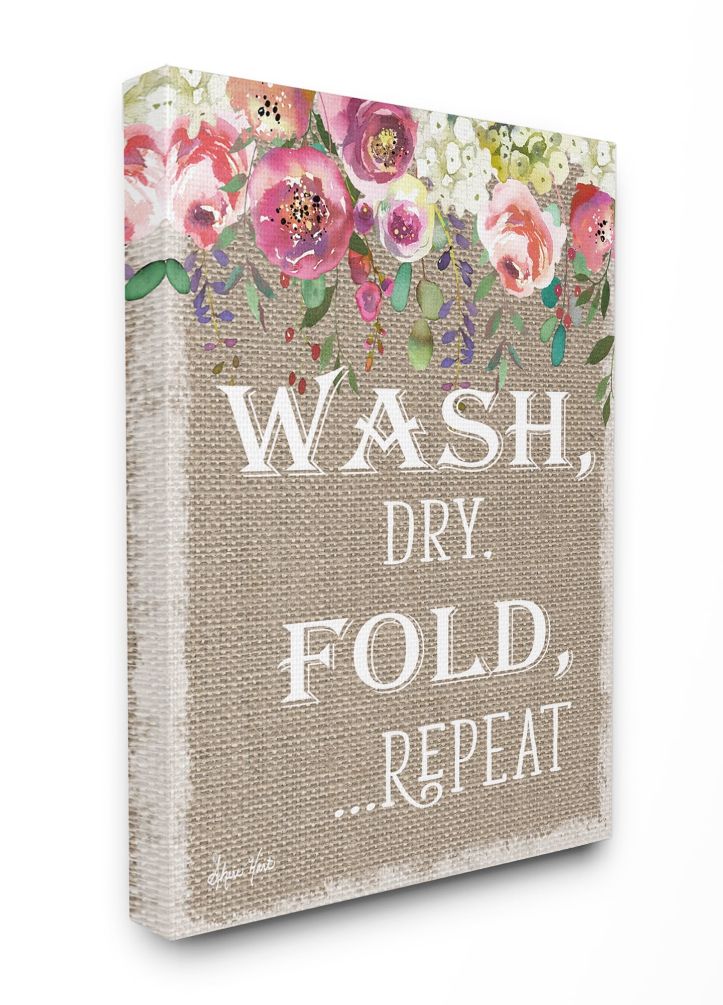 Stupell IndustriesFloral Linen Wash Dry FoldCanvas Wall Art by Sheri Hart