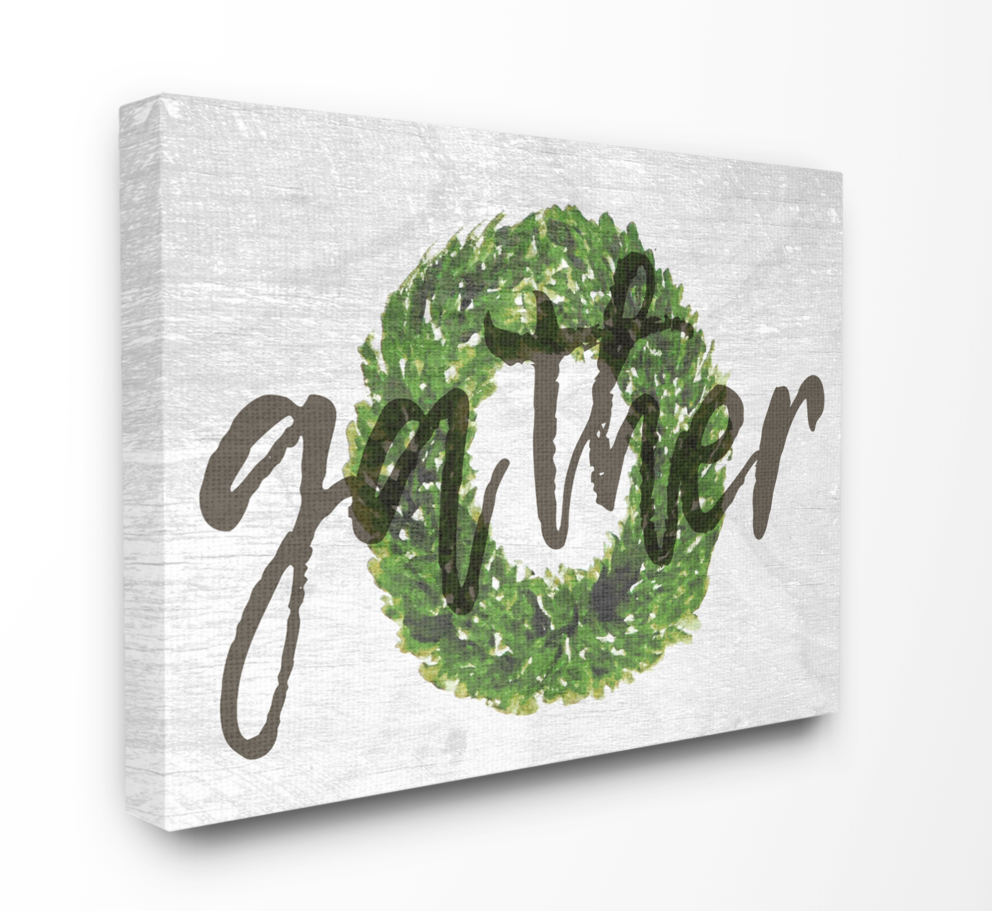 Stupell IndustriesGather Boxwood Wreath TypographyCanvas Wall Art by Daphne Polselli