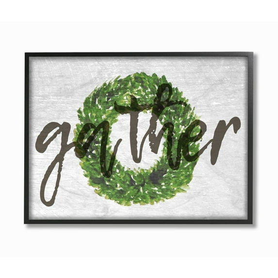 Stupell IndustriesGather Boxwood Wreath TypographyFramed Wall Art by Daphne Polselli