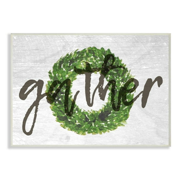 Stupell IndustriesGather Boxwood Wreath TypographyWall Plaqueby Daphne Polselli