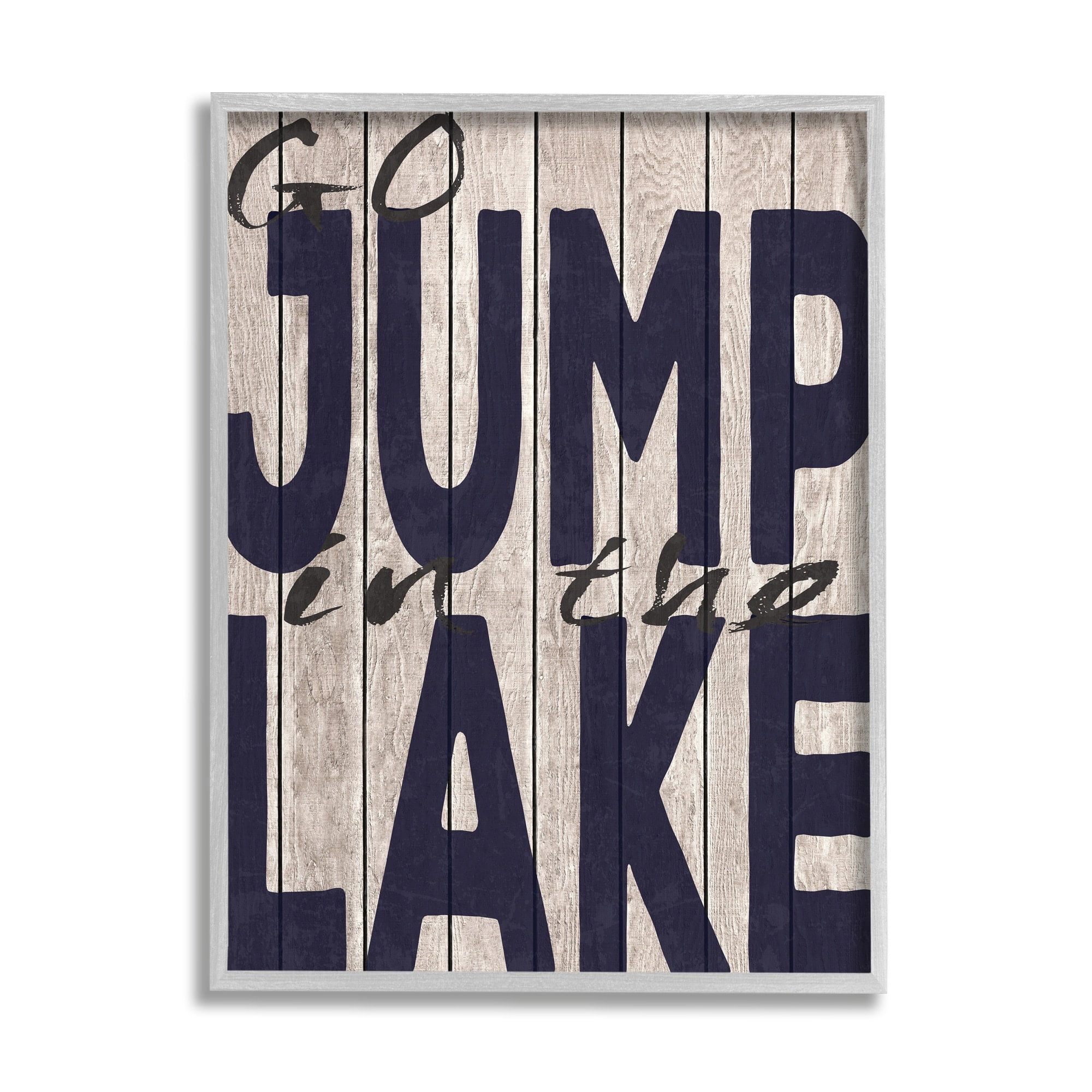 Stupell IndustriesGo Jump In The Lake Country Typography NavyFramed Wall Art by Regina Nouvel