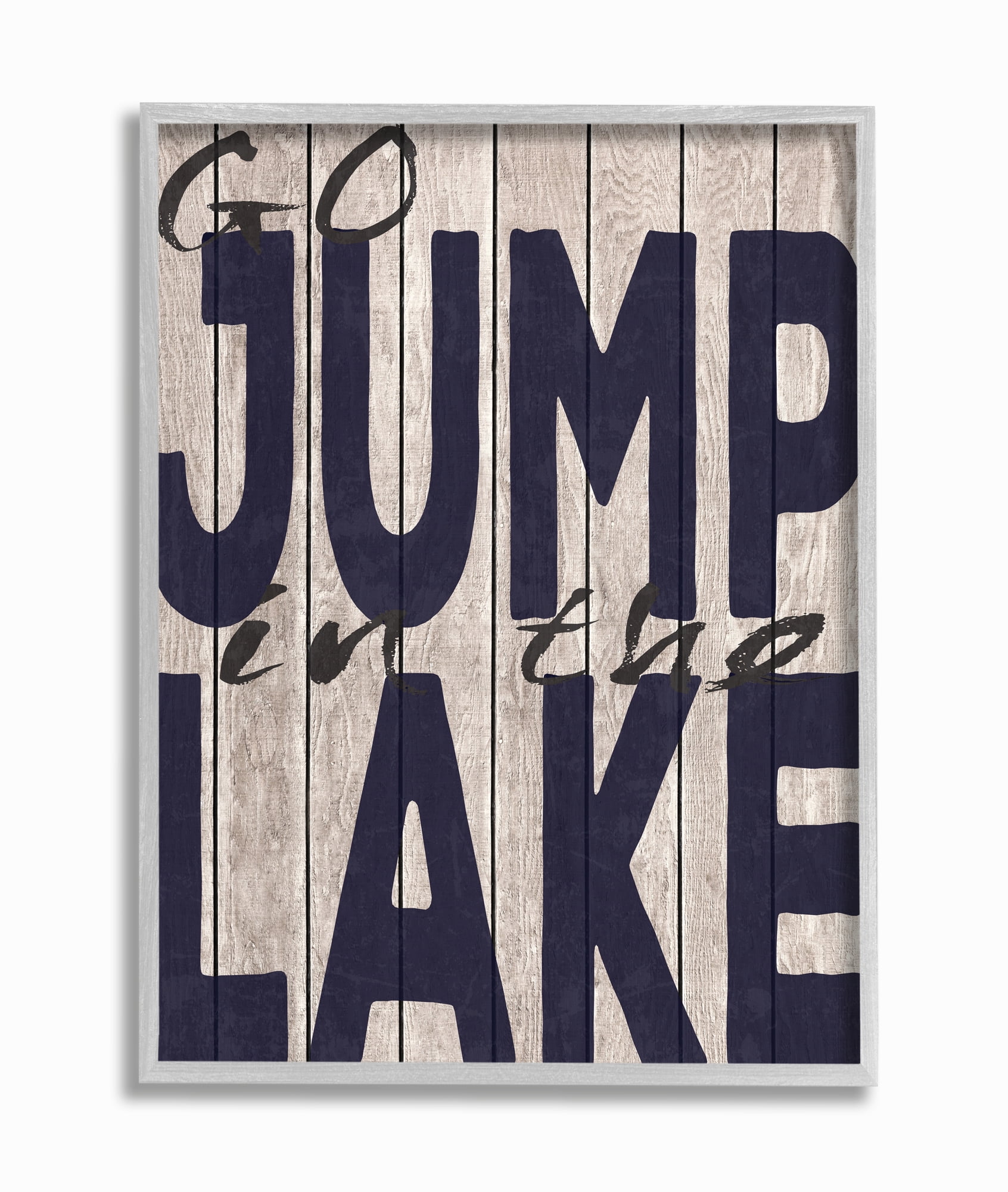 Stupell IndustriesGo Jump In The Lake Country Typography NavyFramed Wall Art by Regina Nouvel
