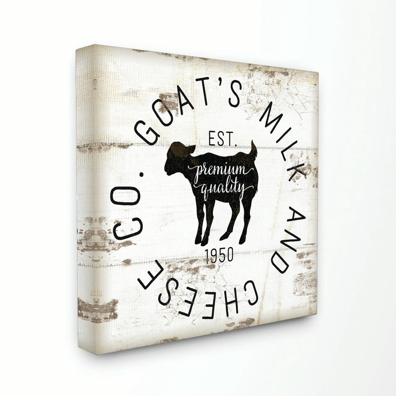 Stupell IndustriesGoat Milk and Cheese Co Vintage SignCanvas Wall Art by Jennifer Pugh