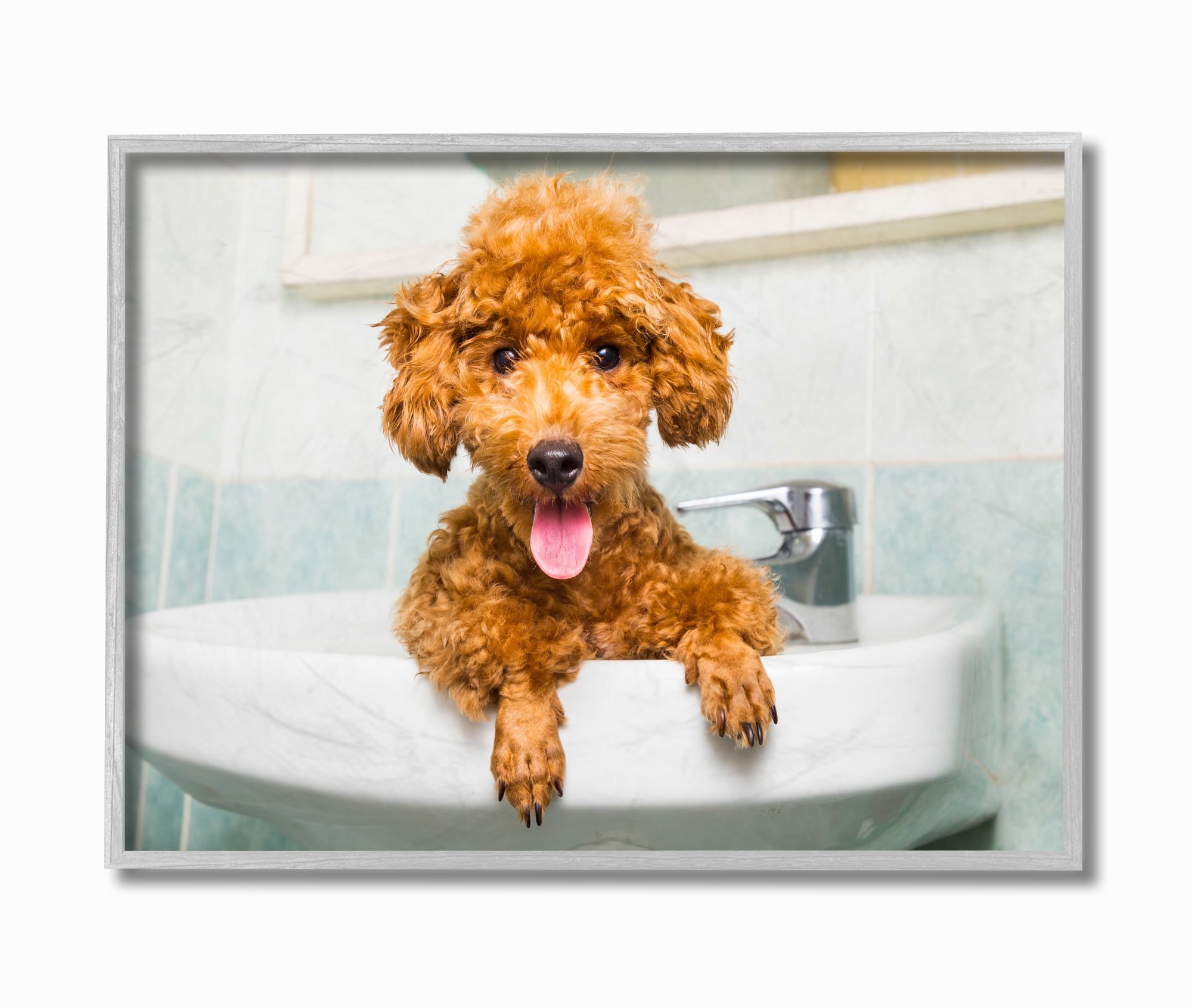 Stupell IndustriesGoldendoodle Puppy Sink PlaytimeFramed Wall Art by In House Art