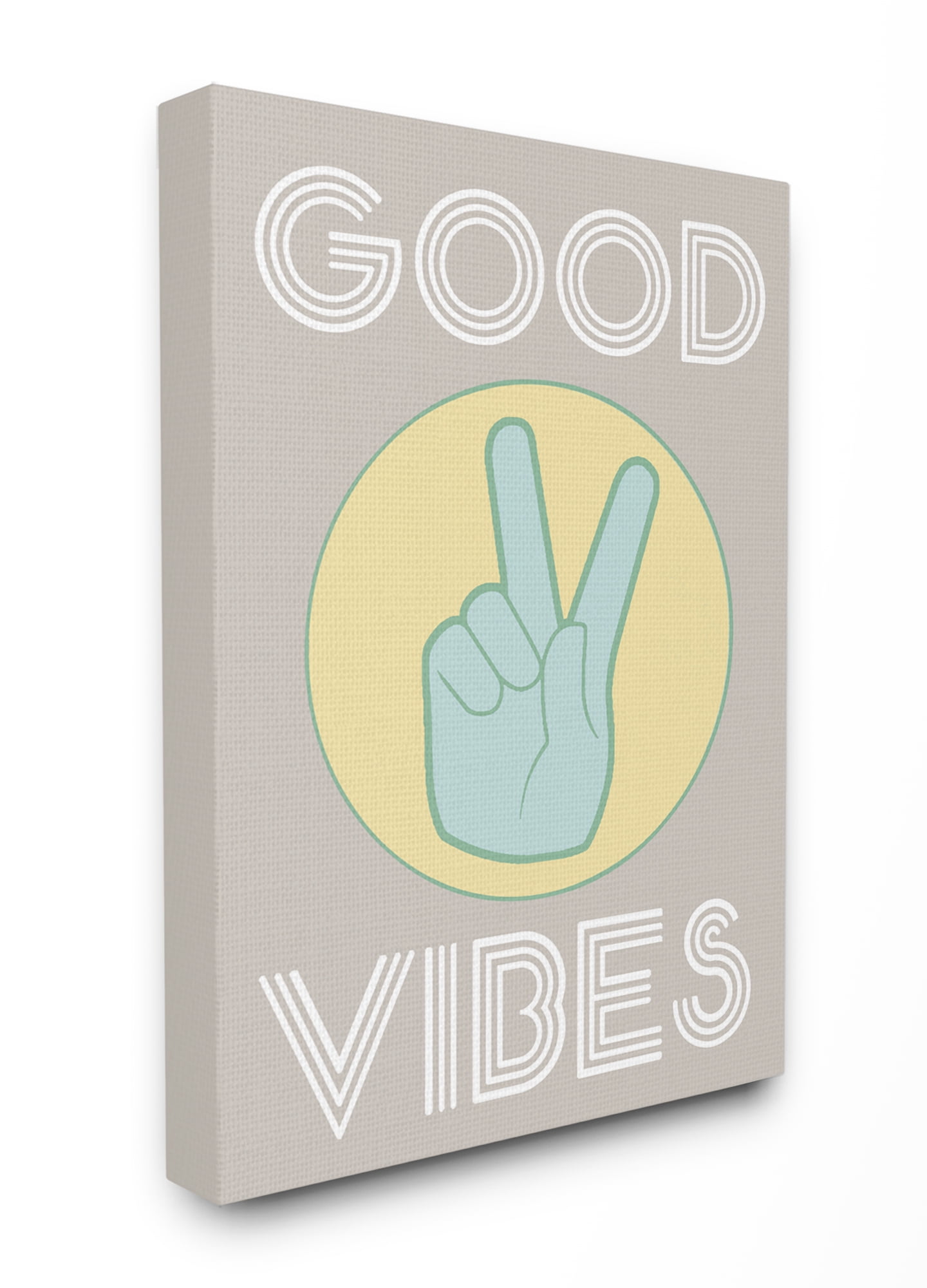 Good Vibes Peace Hand 36" x 48" Canvas Wall Art