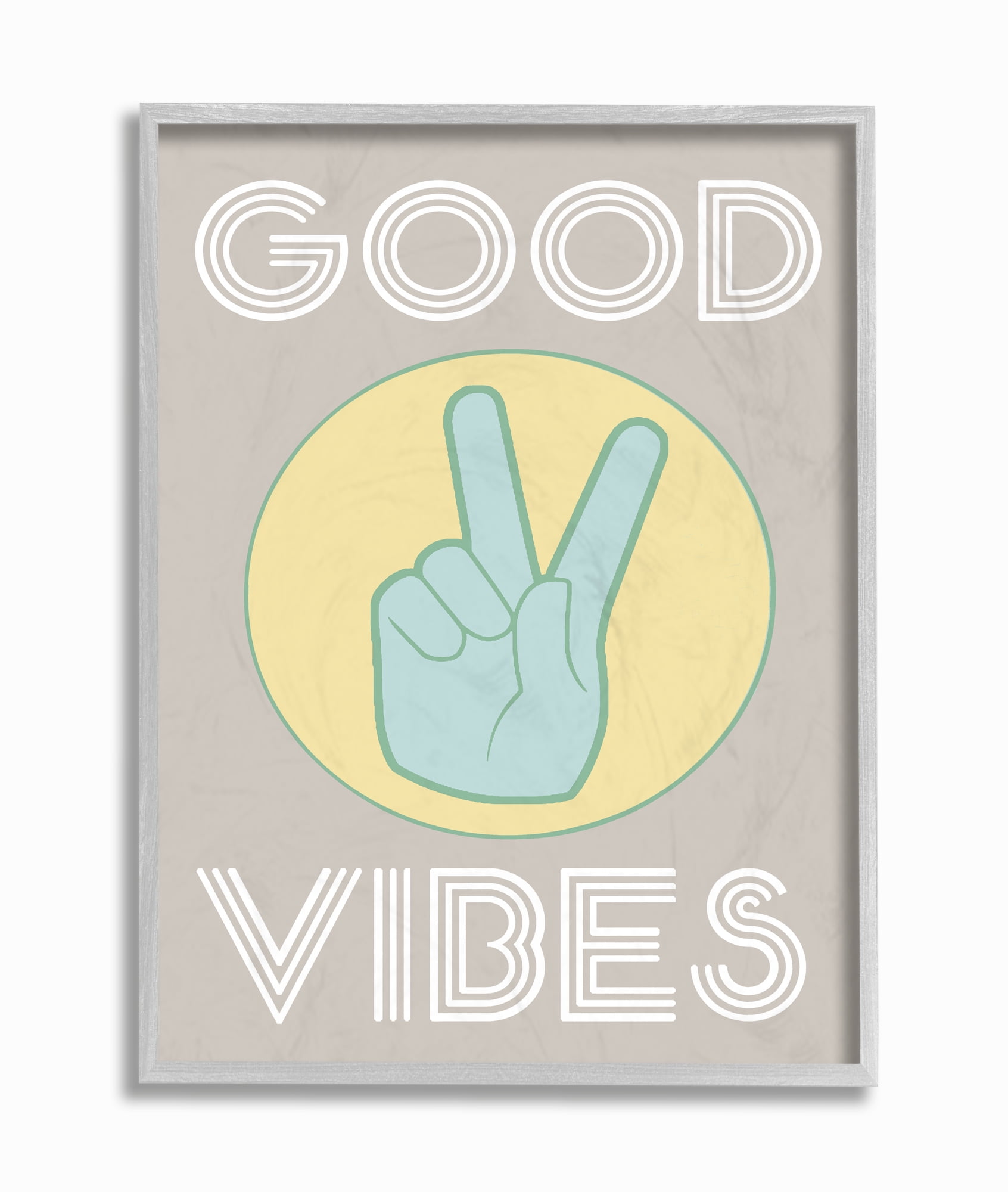 Stupell IndustriesGood Vibes Peace HandFramed Wall Art by Daphne Polselli