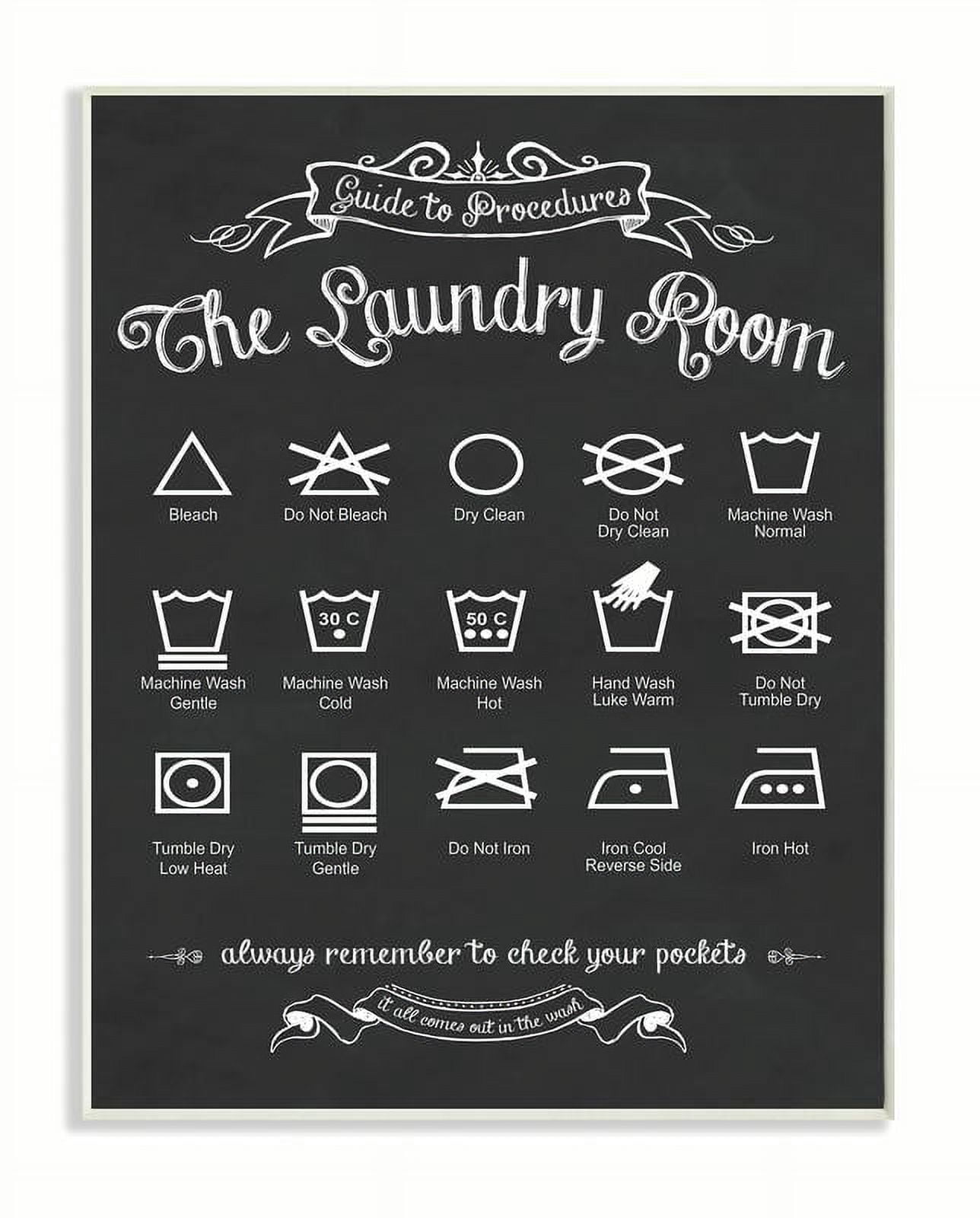 Stupell IndustriesGuide to Procedures - Laundy IconsWall Plaqueby Lettered and Lined