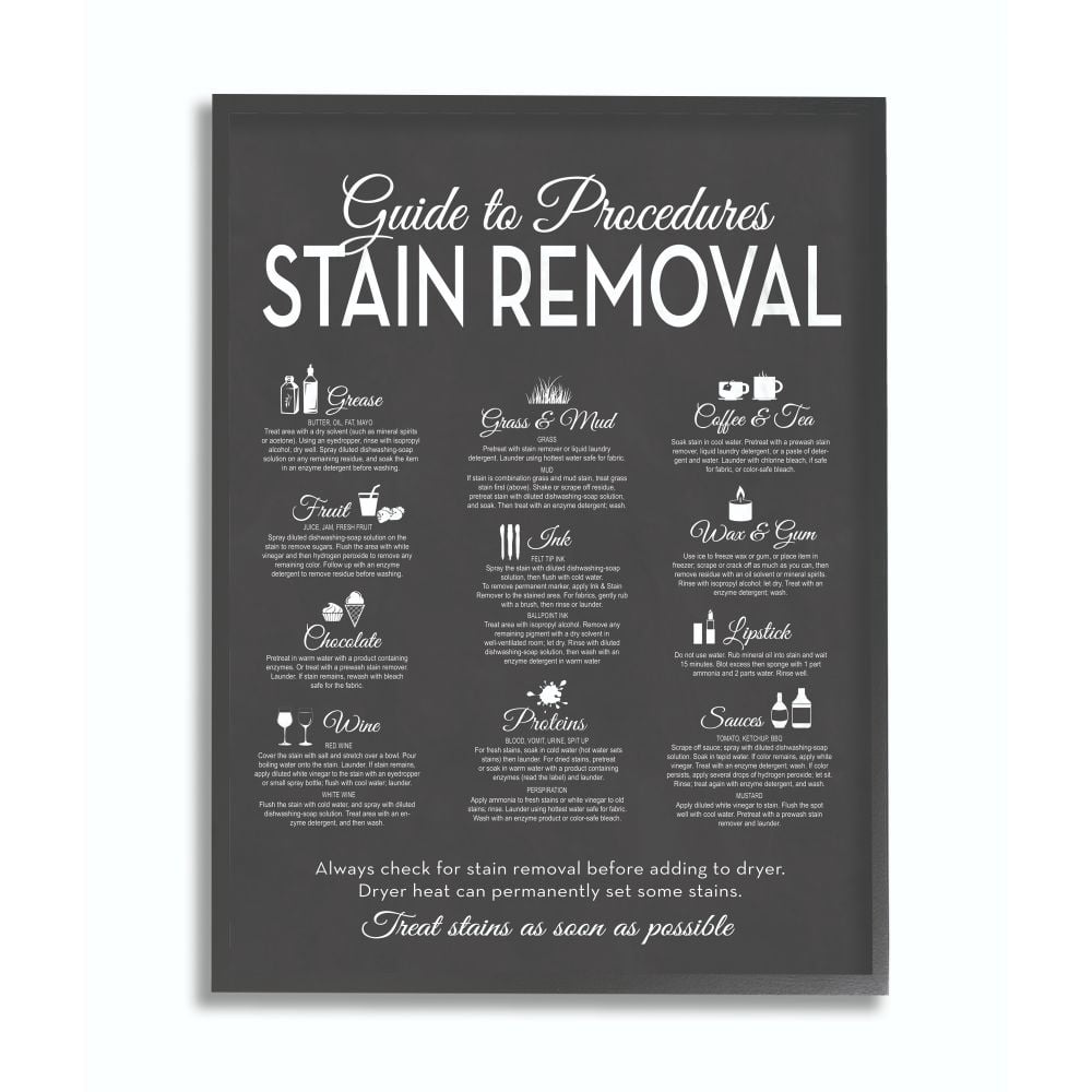 Stupell IndustriesGuide to Stain RemovalsFramed Wall Art by Lettered and Lined