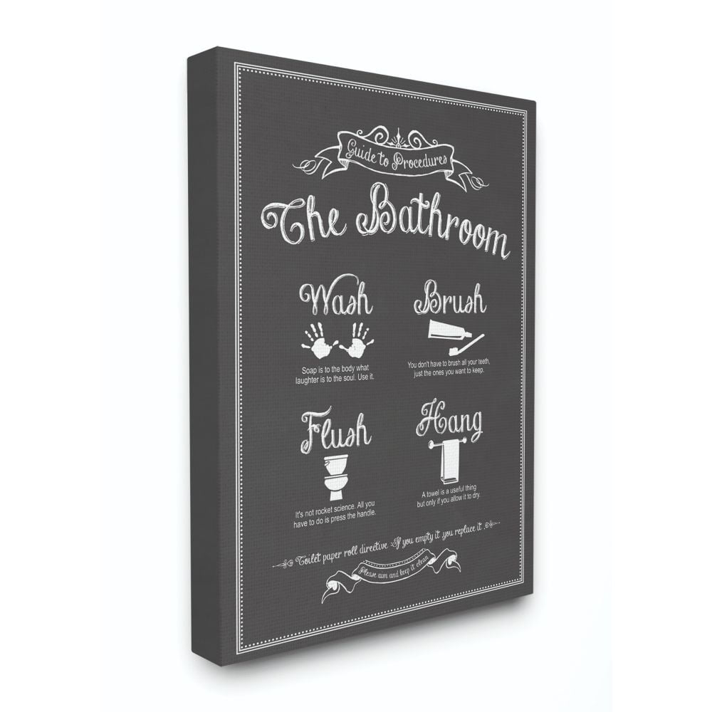 Stupell IndustriesGuide to The Bathroom IconsCanvas Wall Art by Lettered and Lined