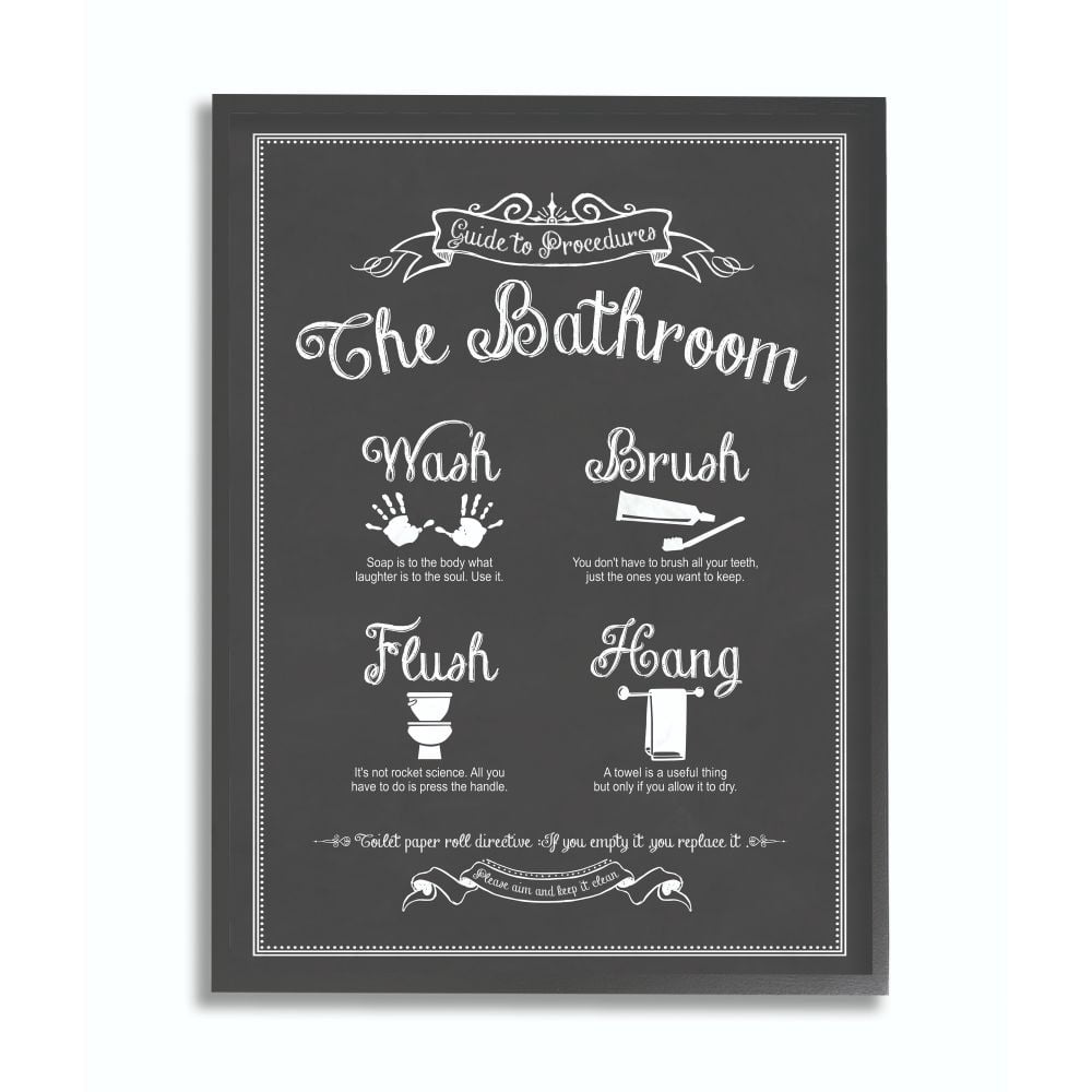Stupell IndustriesGuide to The Bathroom IconsFramed Wall Art by Lettered and Lined