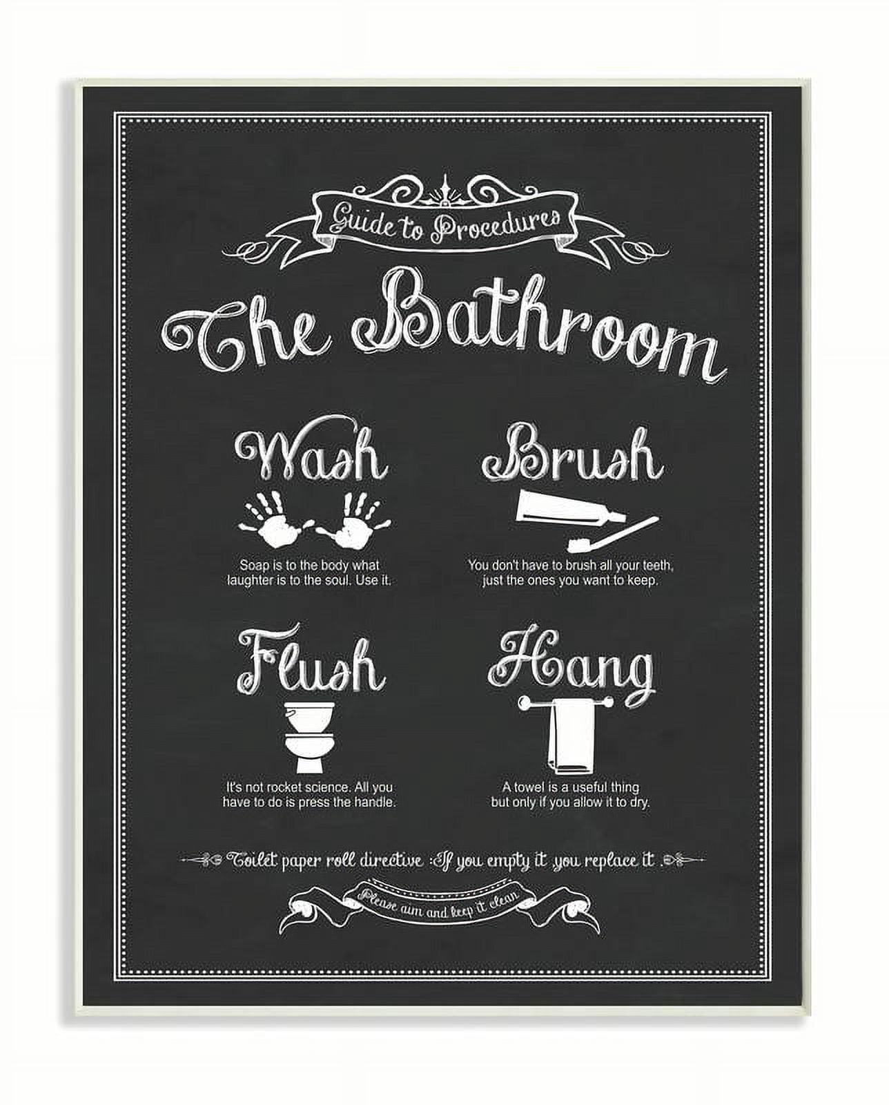 Stupell IndustriesGuide to The Bathroom IconsWall Plaqueby Lettered and Lined