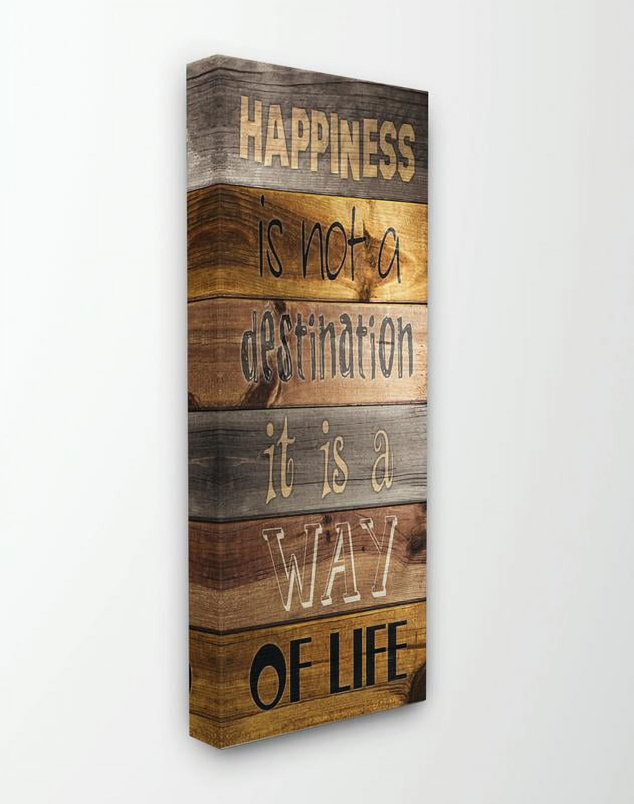 Stupell IndustriesHappiness Destination Planked TypographyCanvas Wall Art by Diane Stimson