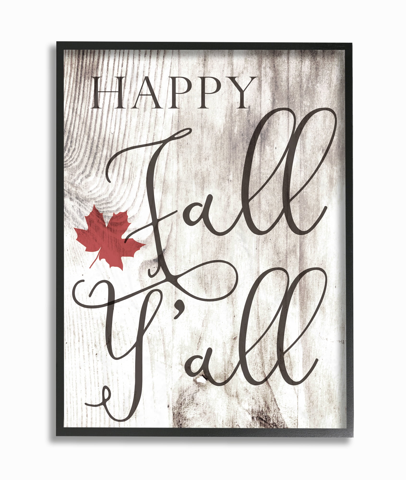 Stupell IndustriesHappy Fall Y'all Typography SignFramed Wall Art by Daphne Polselli