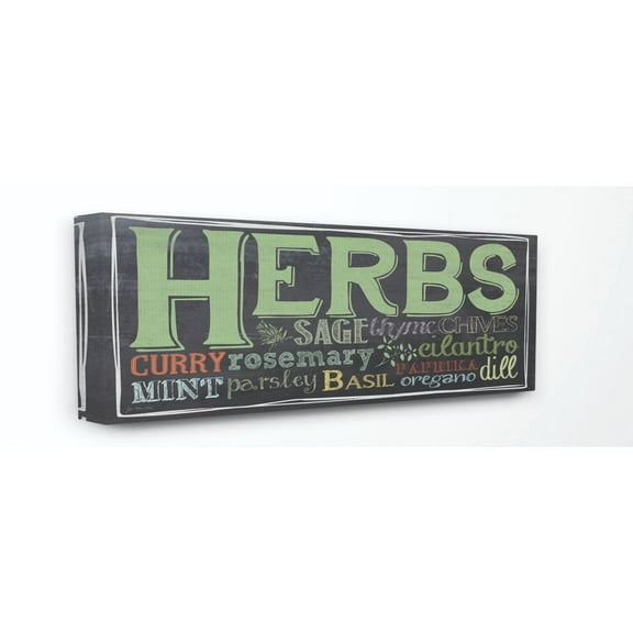 Stupell IndustriesHerbs Chalkboard Look Typography Kitchen Canvas Wall Art by Jo Moulton