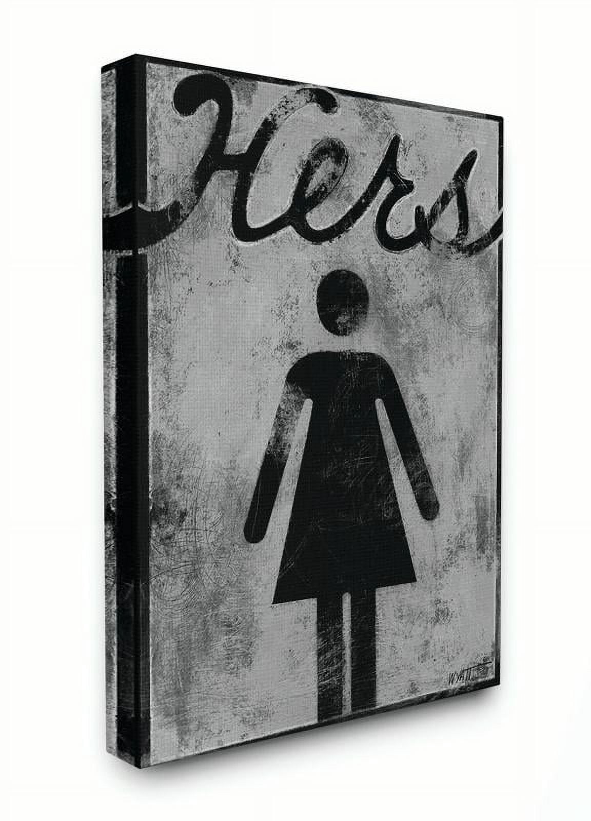 Stupell IndustriesHers Distressed Bathroom SignCanvas Wall Art by World Art Group