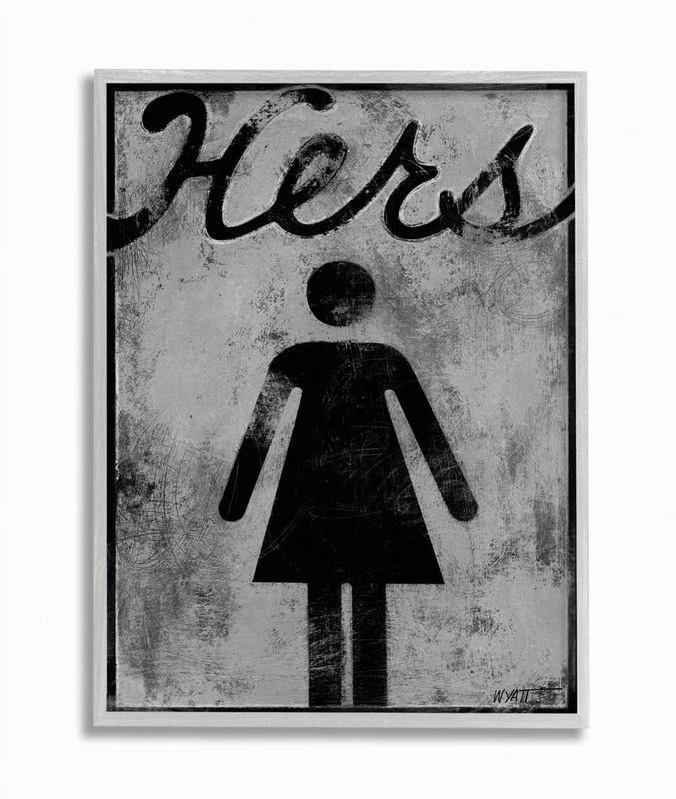Stupell IndustriesHers Distressed Bathroom SignFramed Wall Art by World Art Group