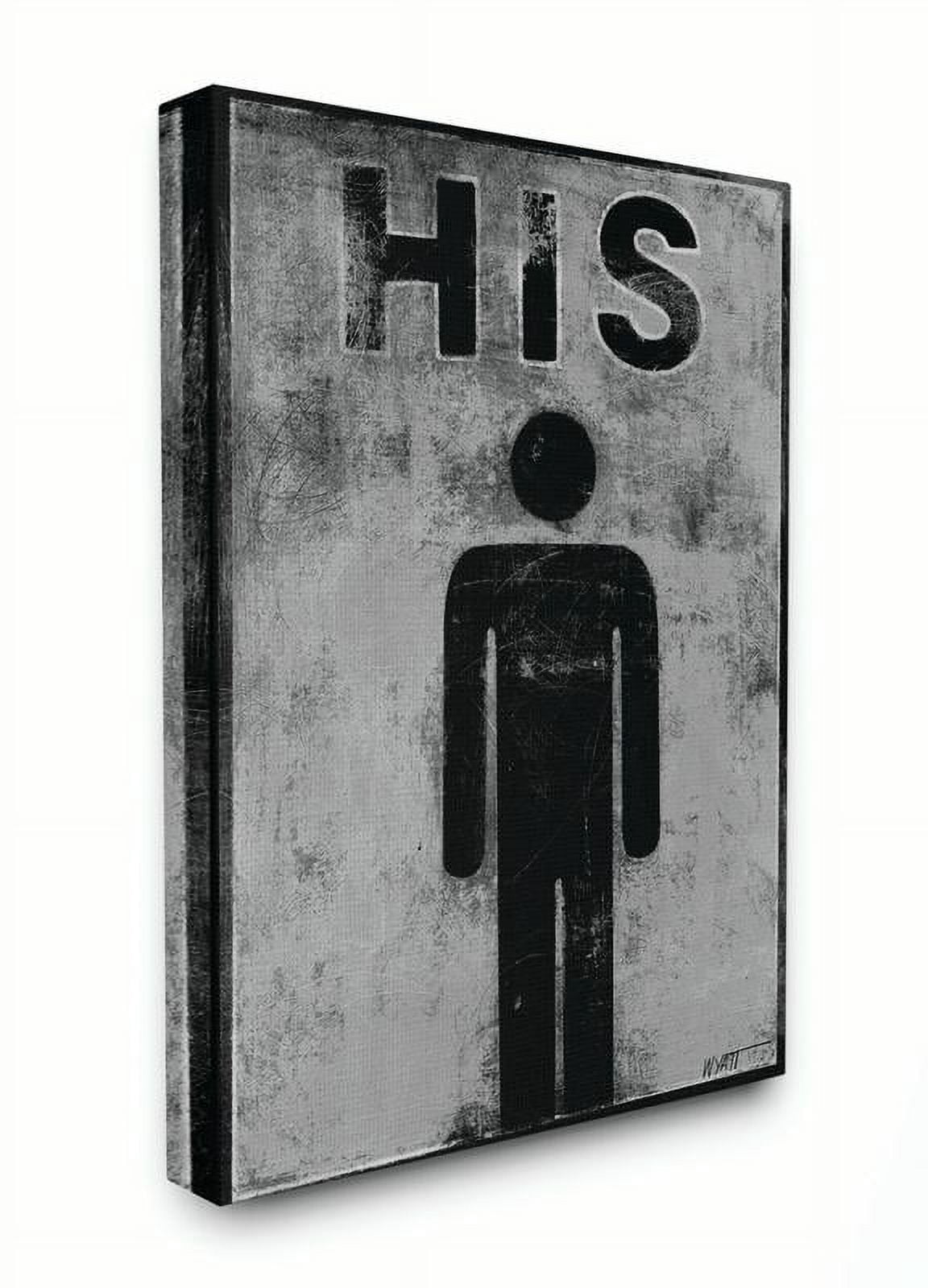 Stupell IndustriesHis Distressed Bathroom SignCanvas Wall Art by World Art Group