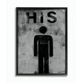 thumbnail image 1 of Stupell IndustriesHis Distressed Bathroom SignFramed Wall Art by World Art Group, 1 of 6