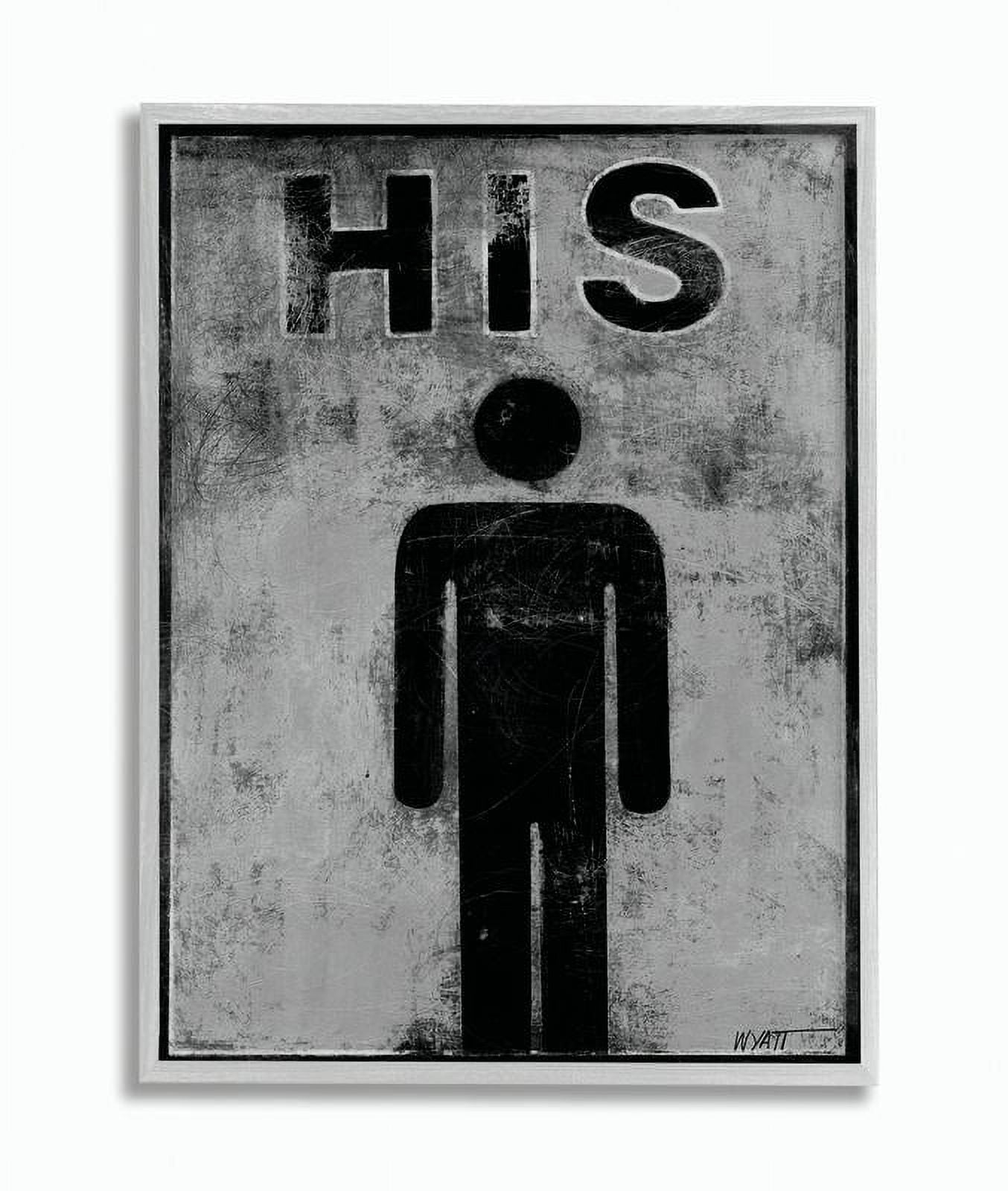 Stupell IndustriesHis Distressed Bathroom SignFramed Wall Art by World Art Group