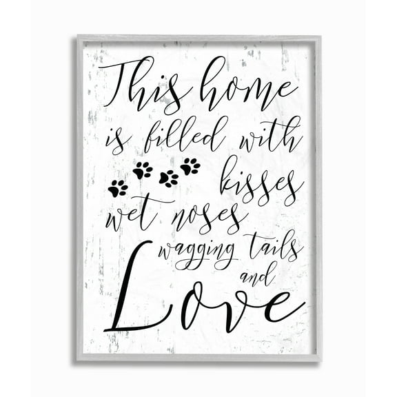 Stupell IndustriesHome Filled With Kisses and Wagging Tails DogsFramed Wall Art by Daphne Polselli