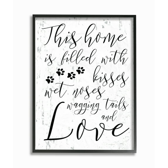 Stupell IndustriesHome Filled With Kisses and Wagging Tails DogsFramed Wall Art by Daphne Polselli