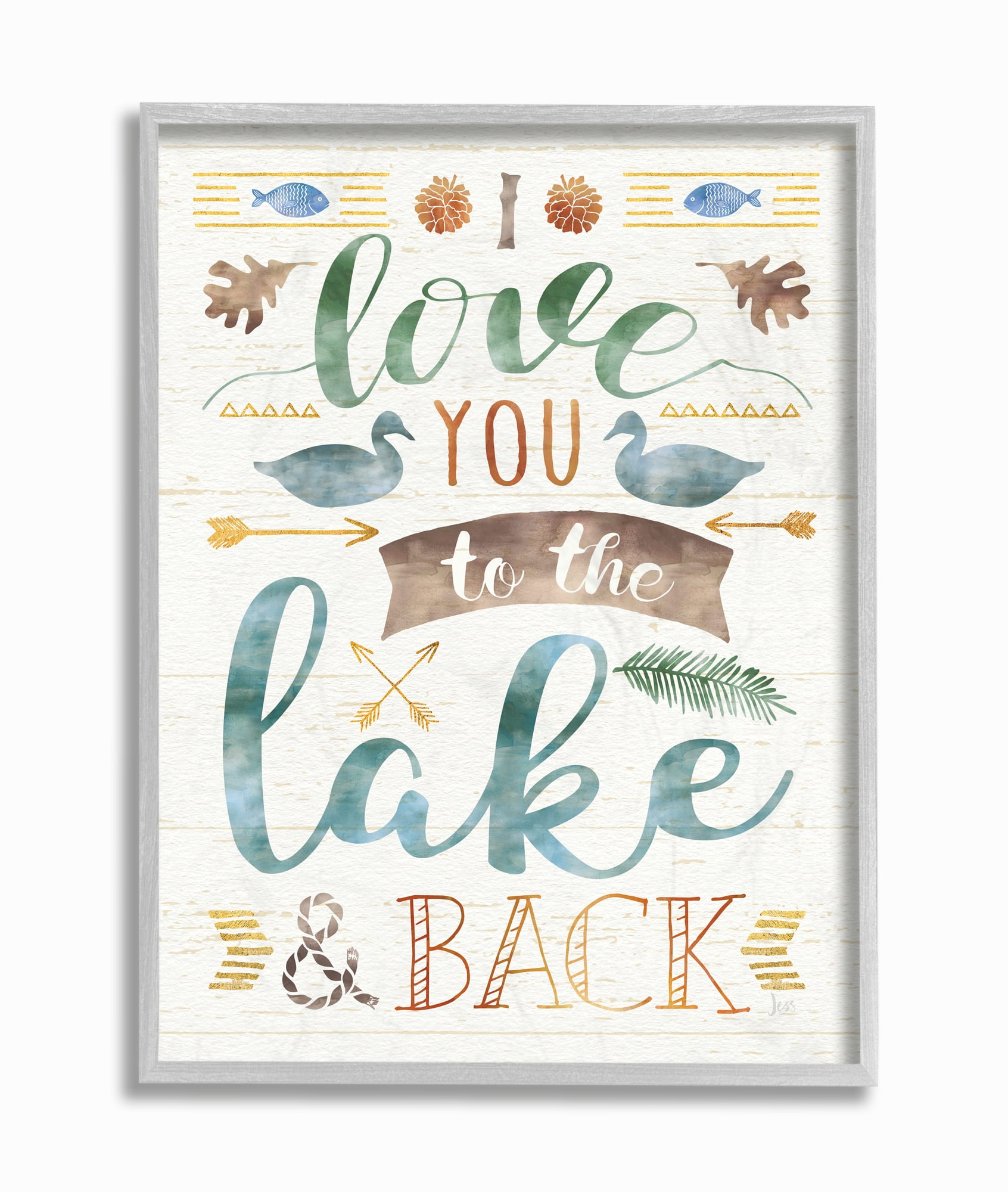 Stupell IndustriesI Love You To The Lake and BackFramed Wall Art by Jess Aiken